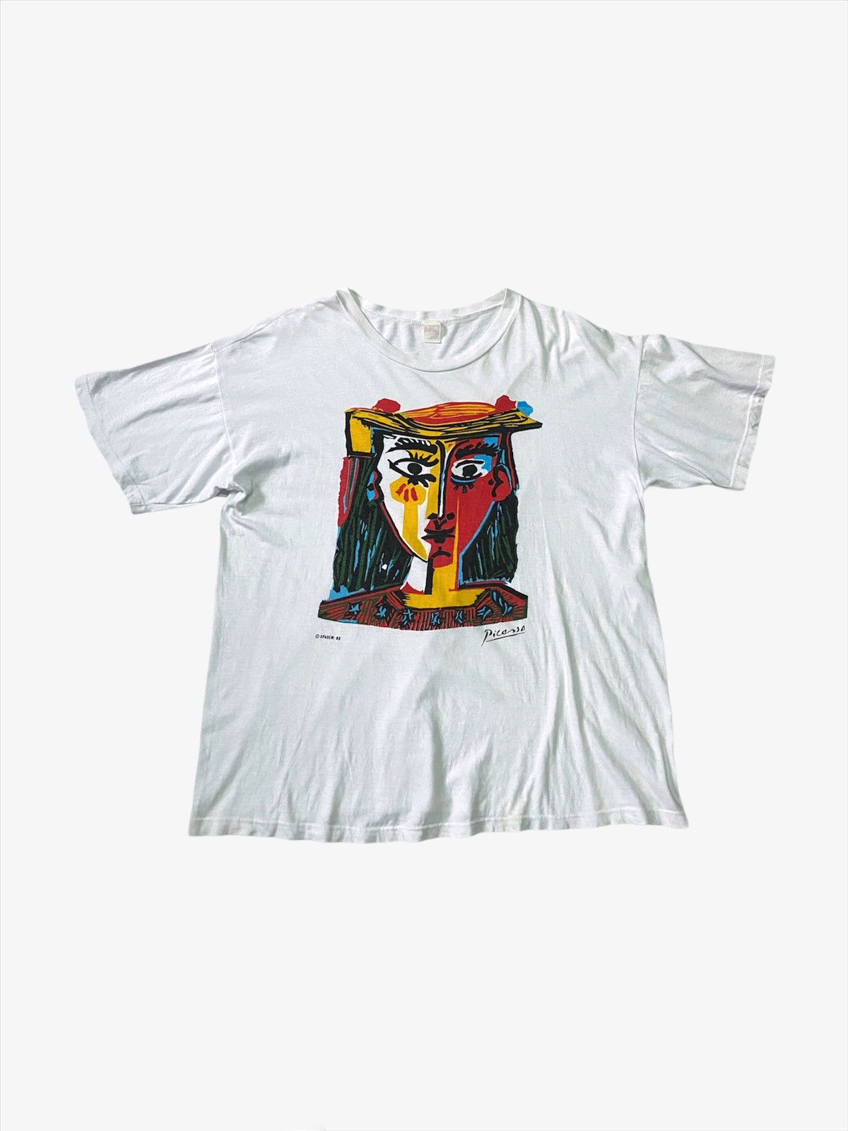 image of Art x Picasso Archival Vintage 1992 Picasso Shirt in White, Men's (Size XL)