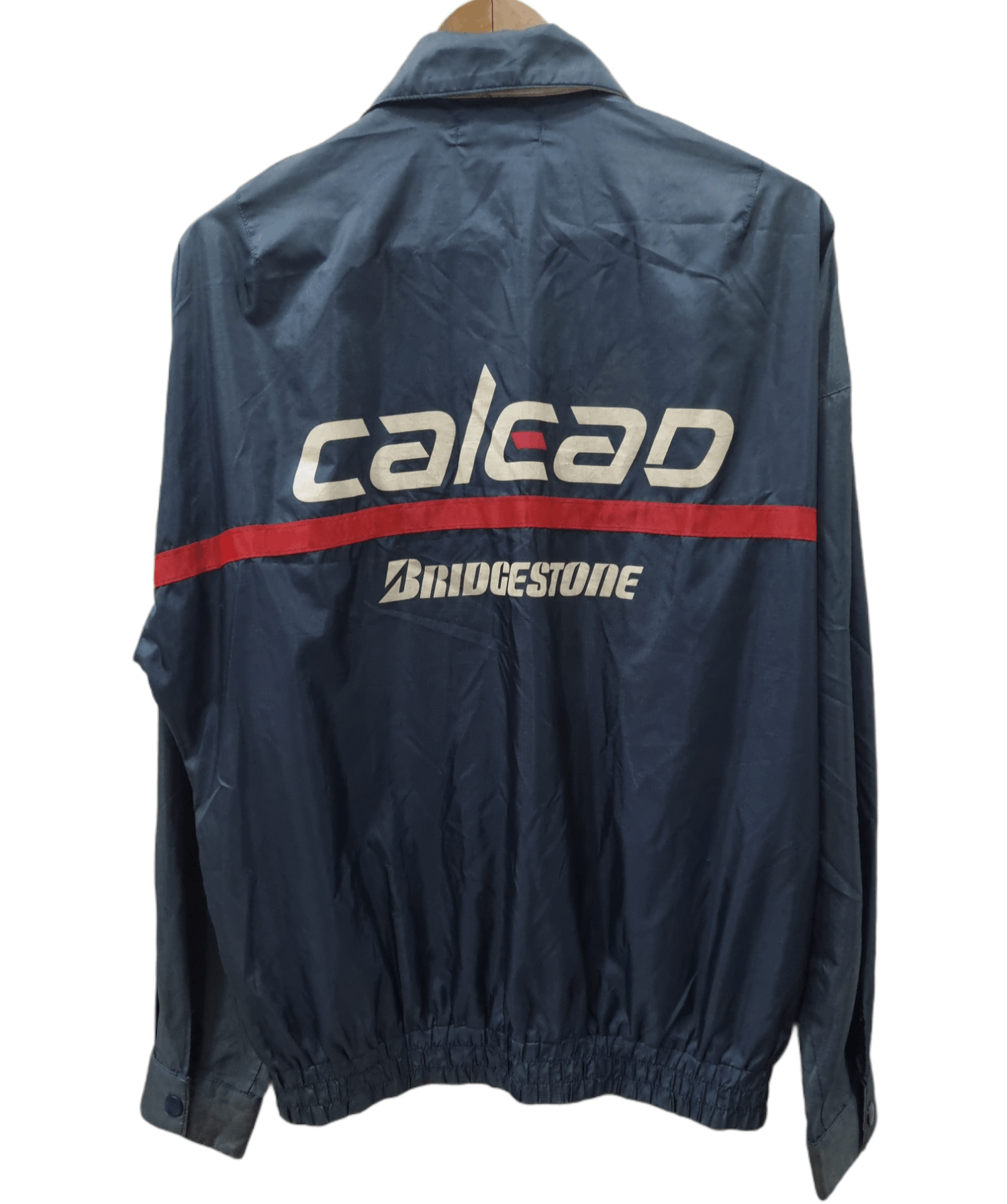 image of Vintage Calead Bridgestone Light Zipper Jacket in Blue Black, Men's (Size Large)