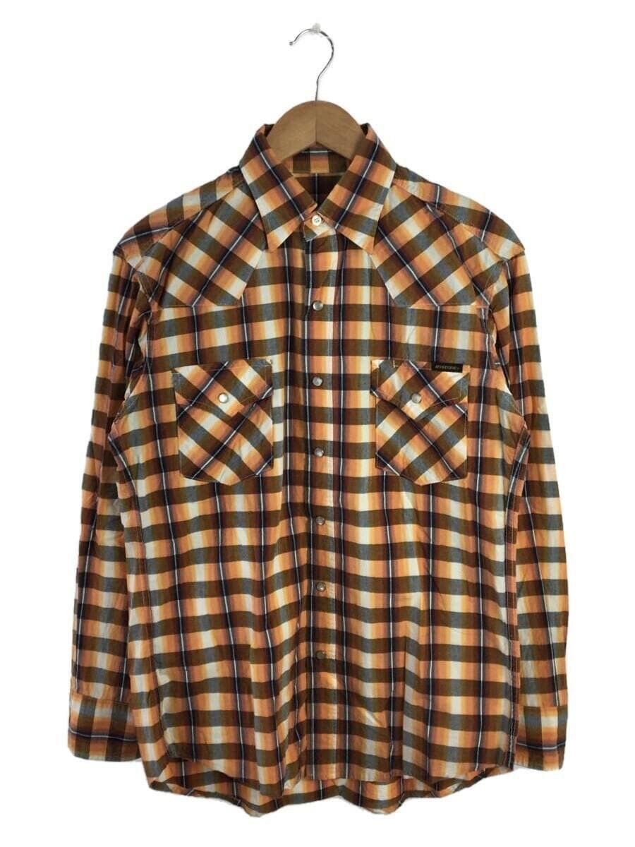 image of Hysteric Glamour Checkered Shirt in Orange, Men's (Size Large)
