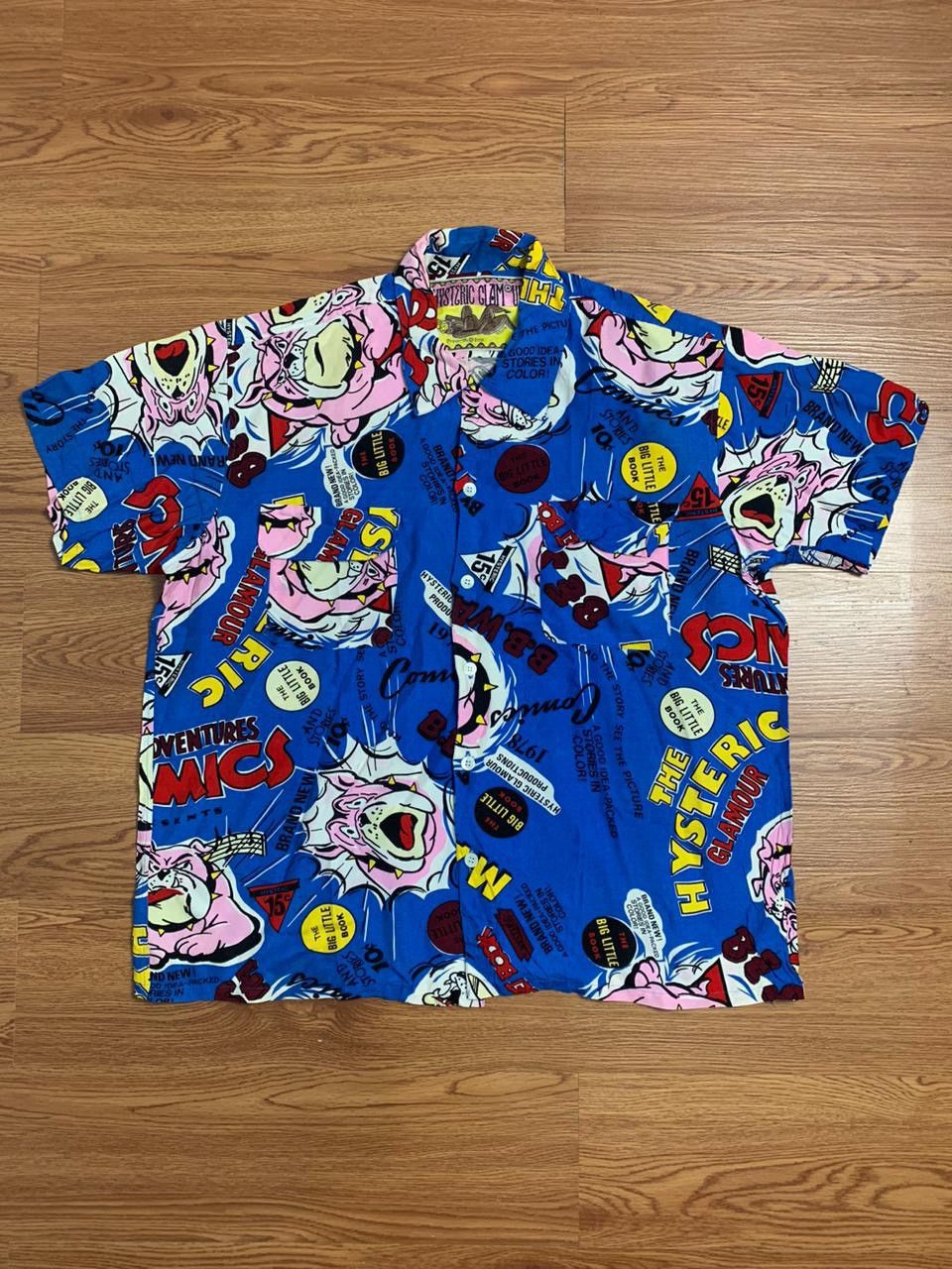 Hysteric Glamour 80s Hysteric Glamour Bulldog Comic Print Rayon Shirt Size US L / EU 52-54 / 3 - 1 Thumbnail