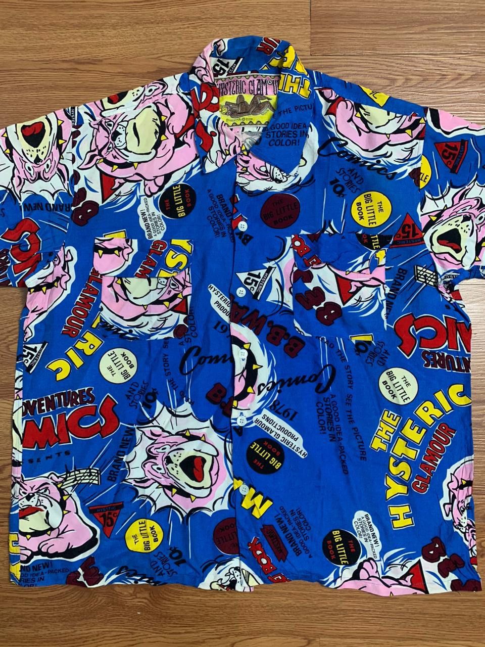 Hysteric Glamour 80s Hysteric Glamour Bulldog Comic Print Rayon Shirt Size US L / EU 52-54 / 3 - 2 Thumbnail