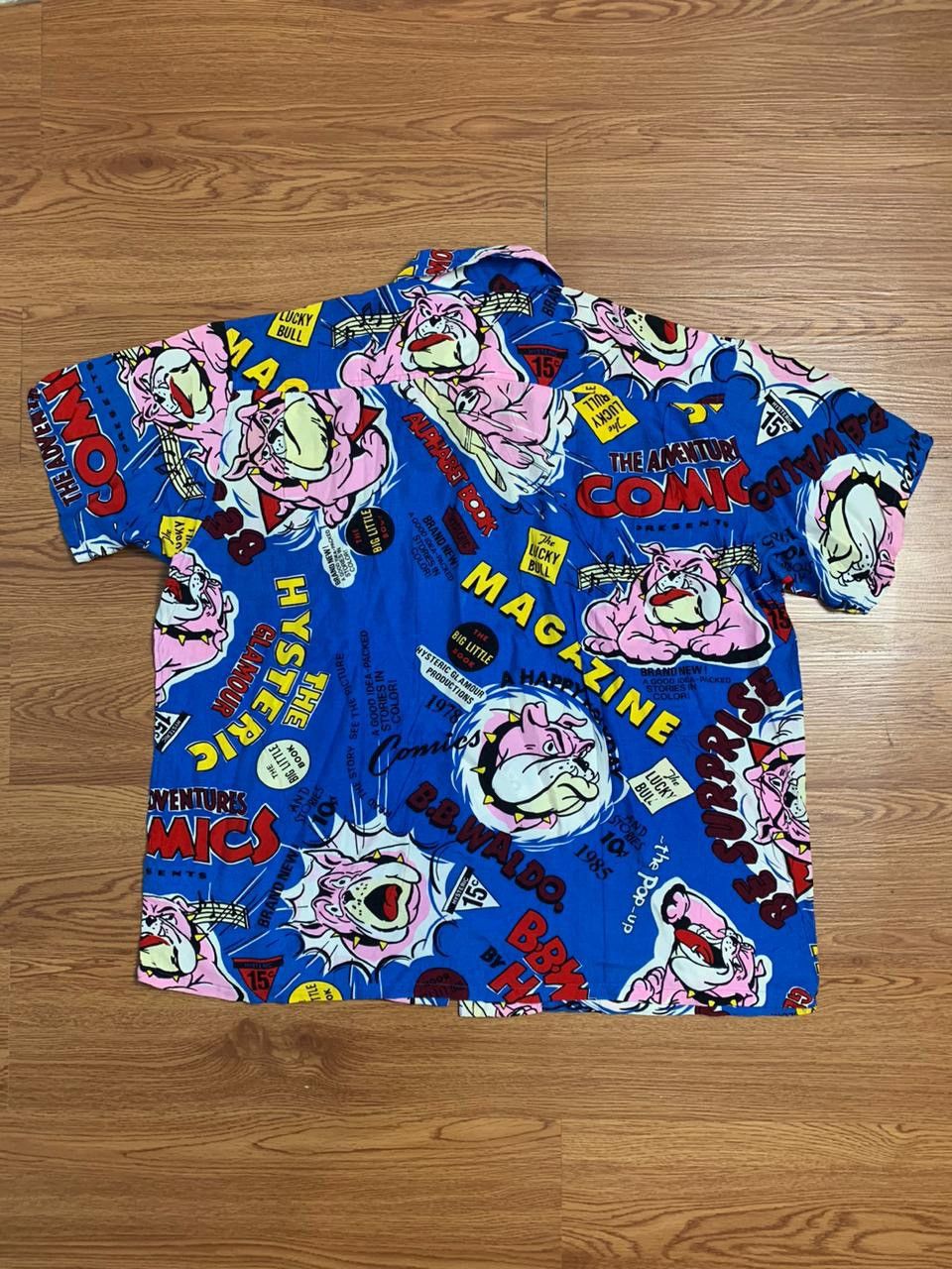 Hysteric Glamour 80s Hysteric Glamour Bulldog Comic Print Rayon Shirt Size US L / EU 52-54 / 3 - 4 Thumbnail