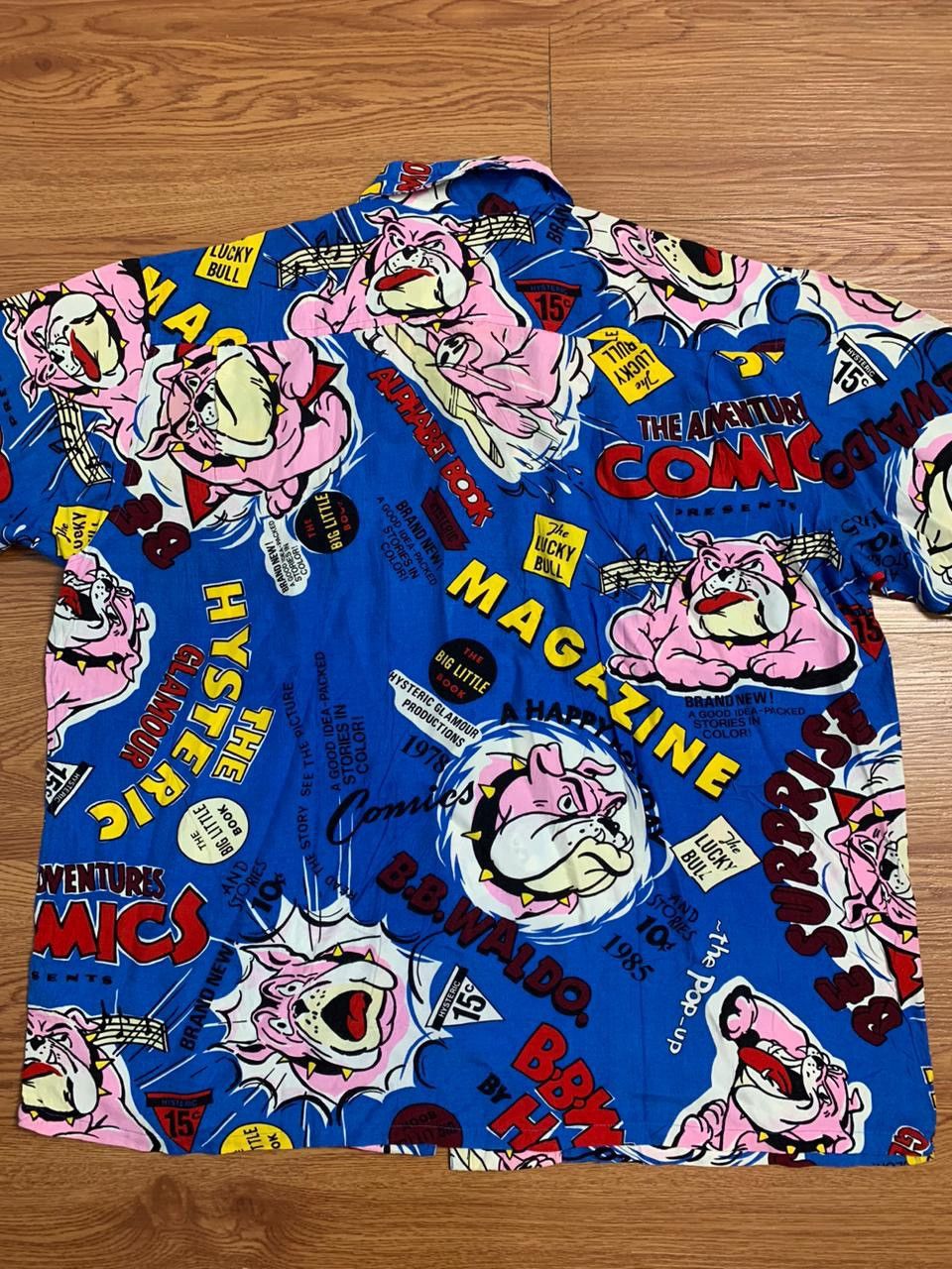 Hysteric Glamour 80s Hysteric Glamour Bulldog Comic Print Rayon Shirt Size US L / EU 52-54 / 3 - 5 Thumbnail