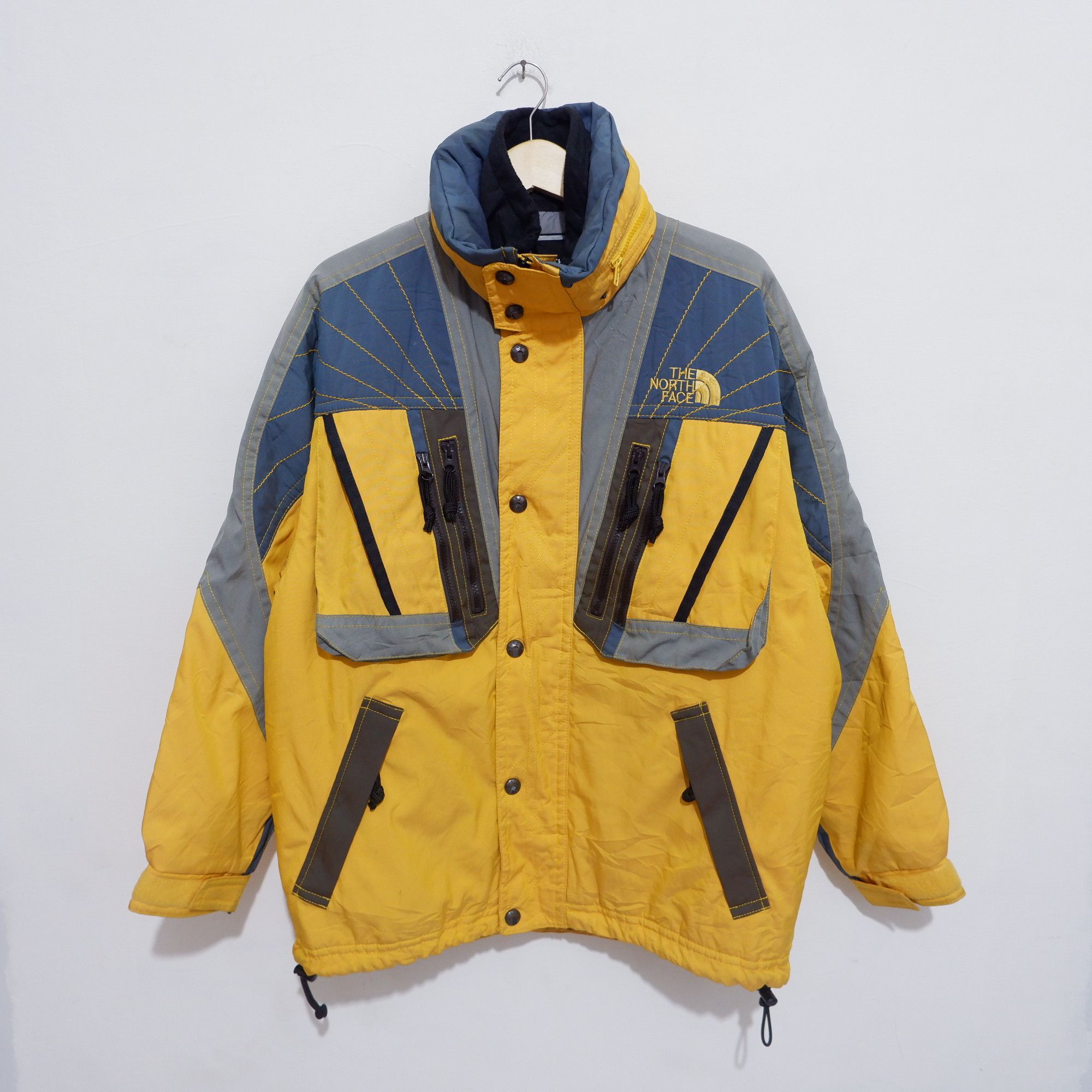 image of Vintage The North Face Skiwear Mogul Parka in Blue/Yellow, Men's (Size Large)