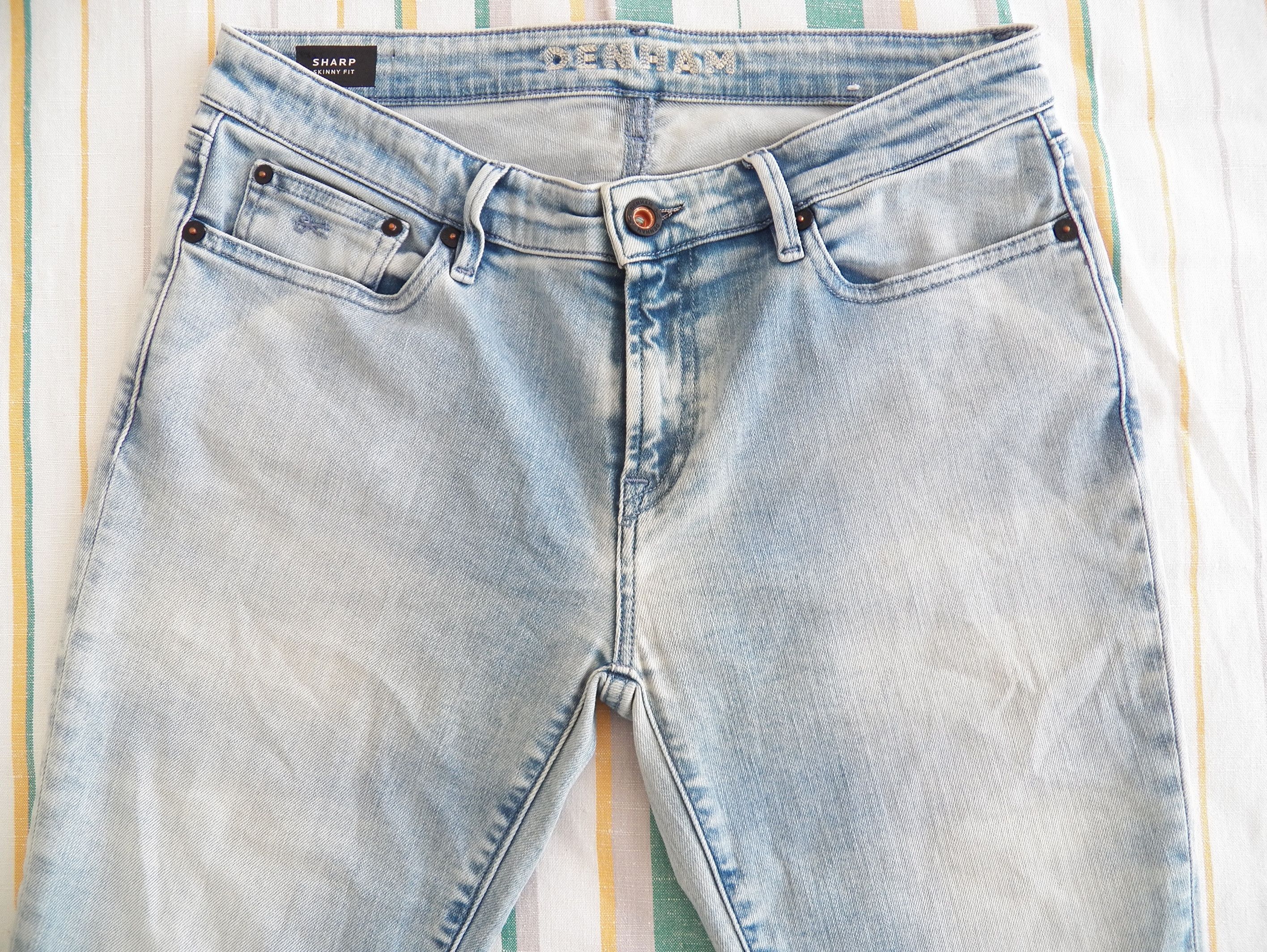 DENHAM Sharp Jeans W30 L32 Skinny Fit Stretch Light Blue Indigo Size 30" / US 8 / IT 44 - 2 Thumbnail