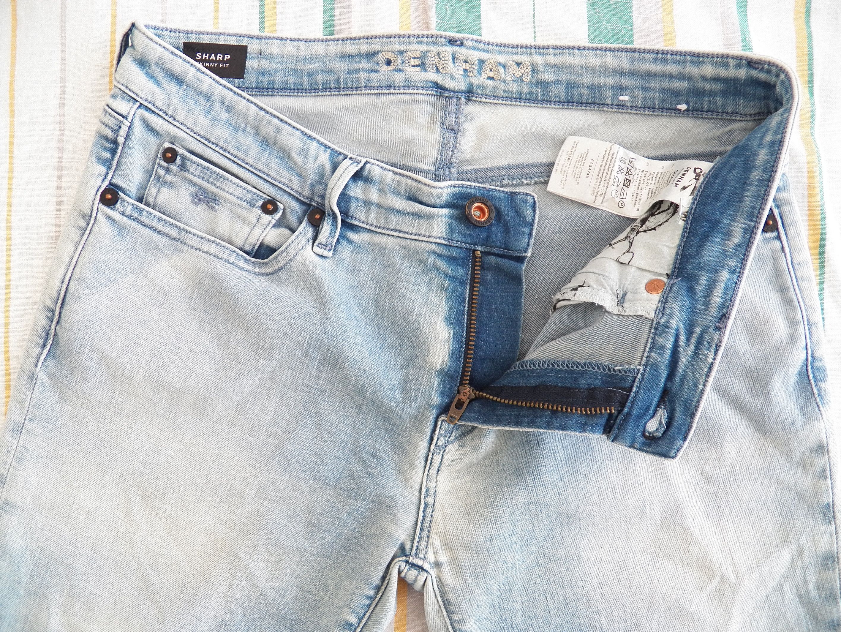 DENHAM Sharp Jeans W30 L32 Skinny Fit Stretch Light Blue Indigo Size 30" / US 8 / IT 44 - 3 Thumbnail