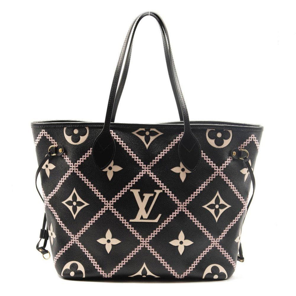 Louis Vuitton Empreinte Monogram Giant broderies Neverfull mm Black