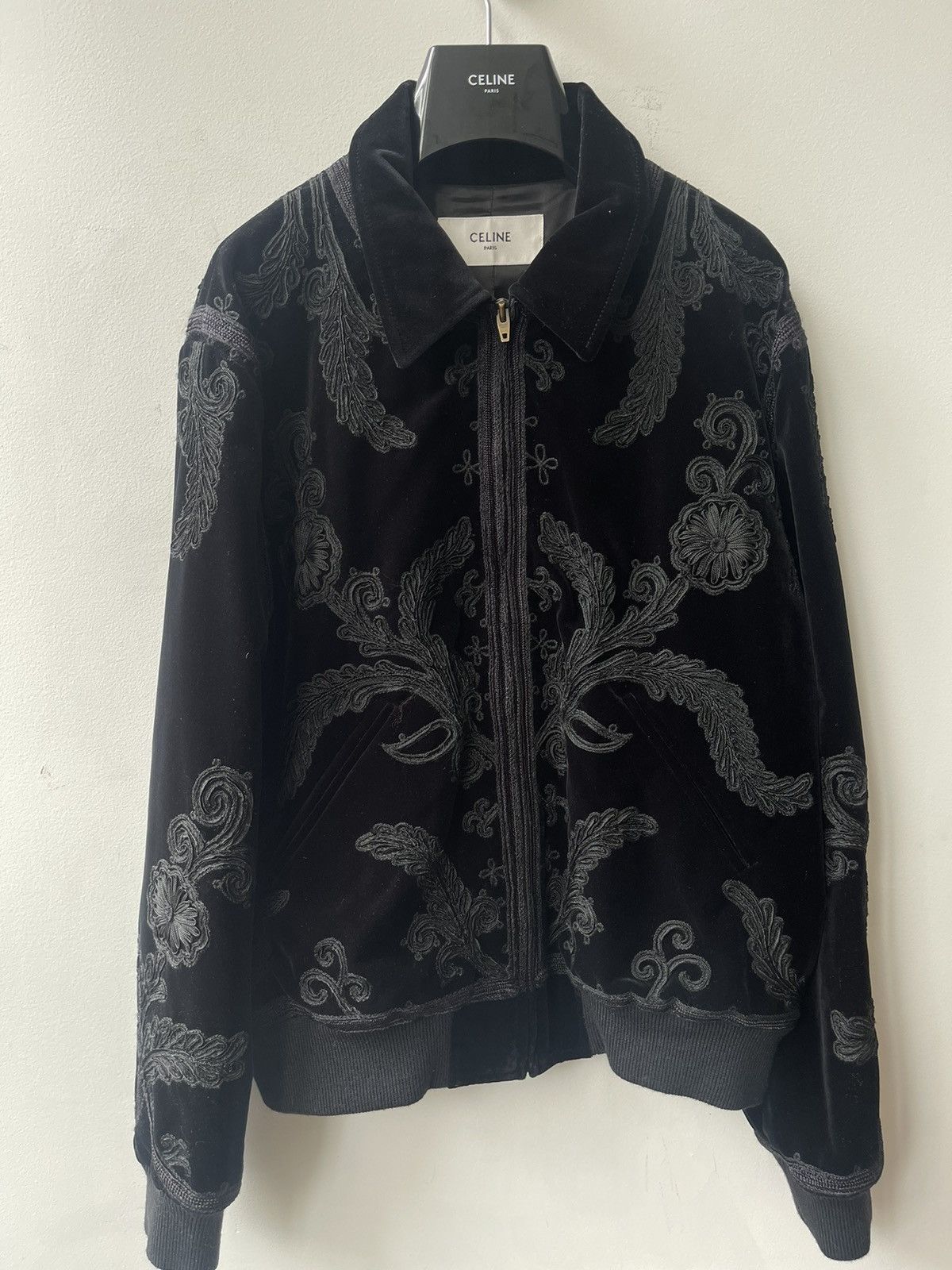 Celine × Hedi Slimane FW20 embroidered velvet teddy Size US M / EU 48-50 / 2 - 4 Thumbnail