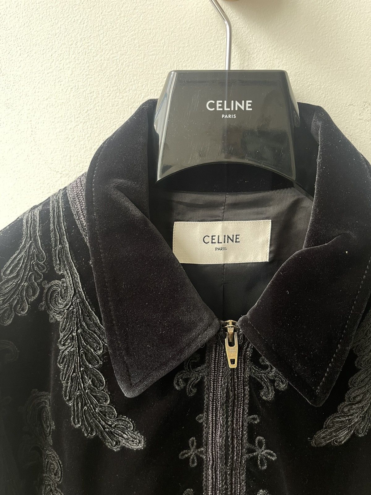 Celine × Hedi Slimane FW20 embroidered velvet teddy Size US M / EU 48-50 / 2 - 5 Thumbnail