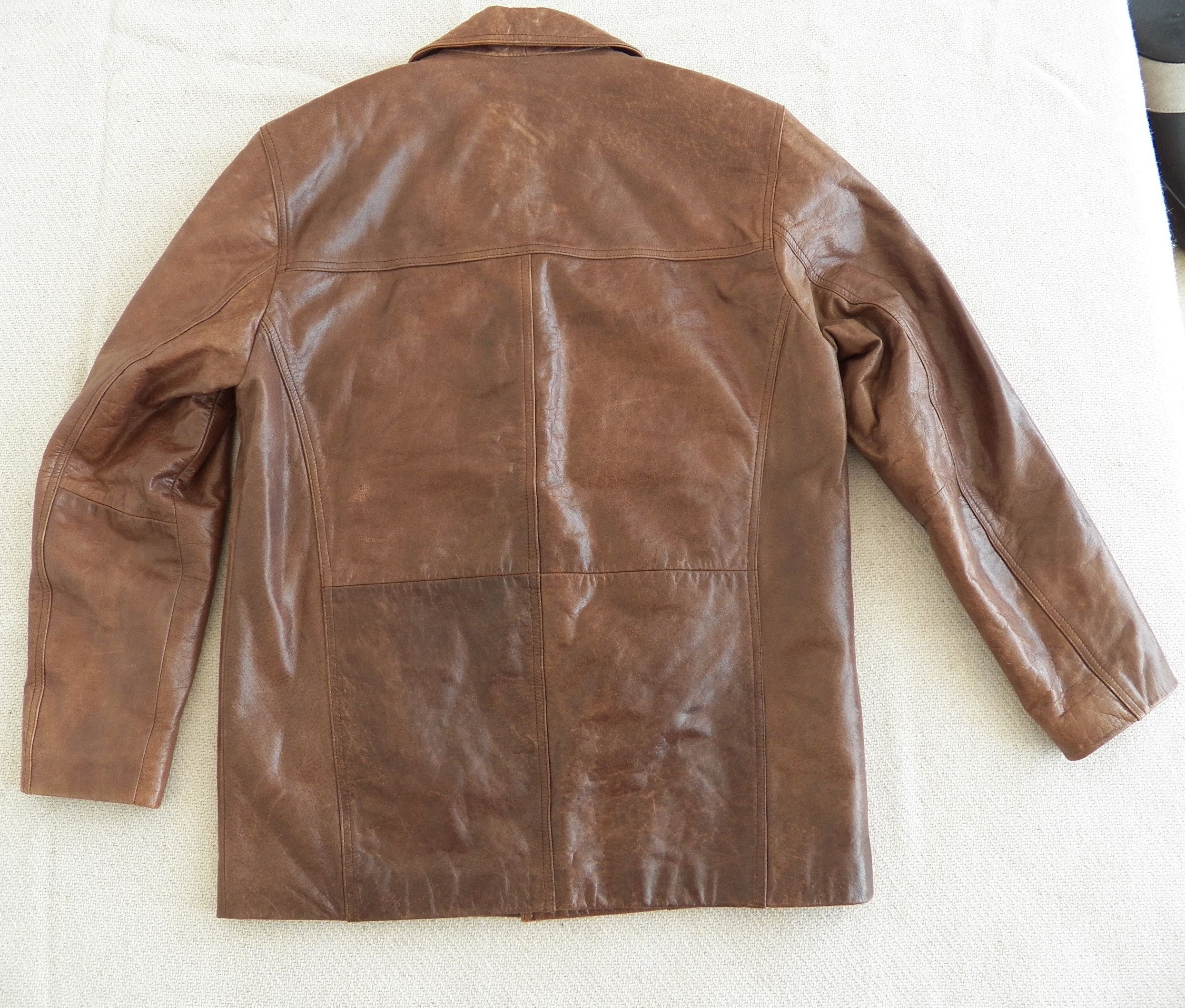 Ben Sherman Y2K 90s Ben Sherman Leather Mens JACKET Brown Button Warm Size US S / EU 44-46 / 1 - 7 Thumbnail