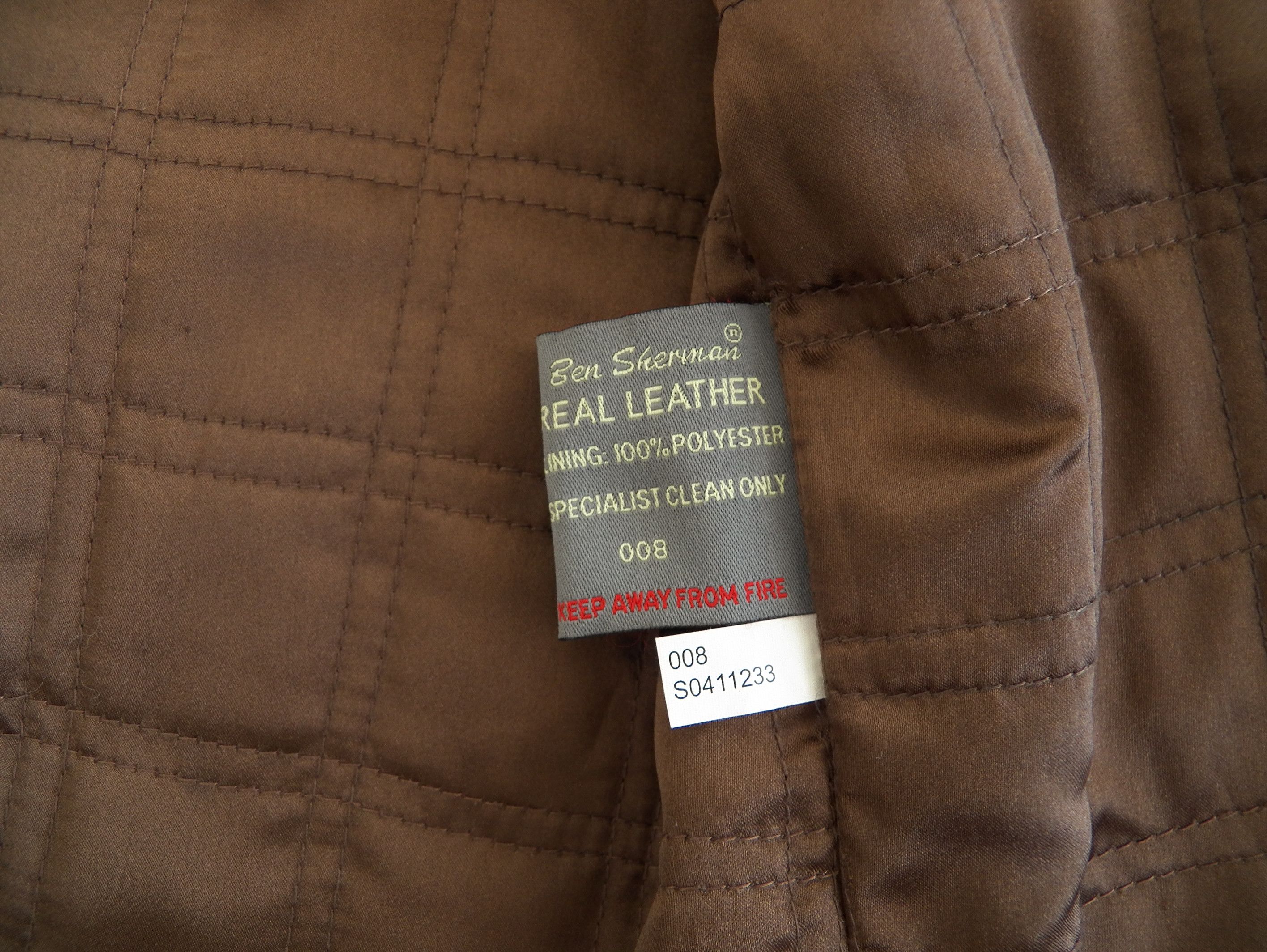 Ben Sherman Y2K 90s Ben Sherman Leather Mens JACKET Brown Button Warm Size US S / EU 44-46 / 1 - 6 Thumbnail