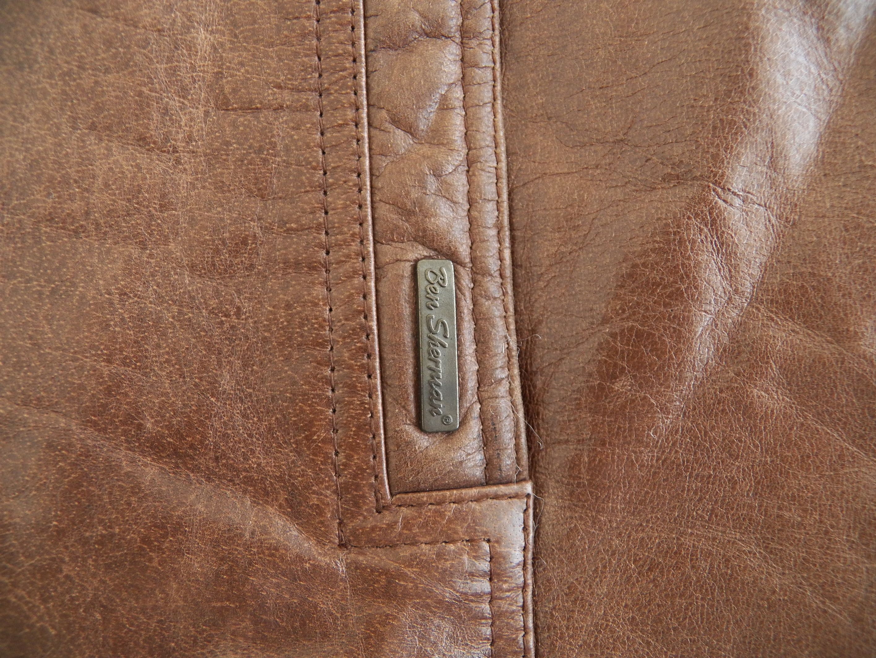 Ben Sherman Y2K 90s Ben Sherman Leather Mens JACKET Brown Button Warm Size US S / EU 44-46 / 1 - 4 Thumbnail