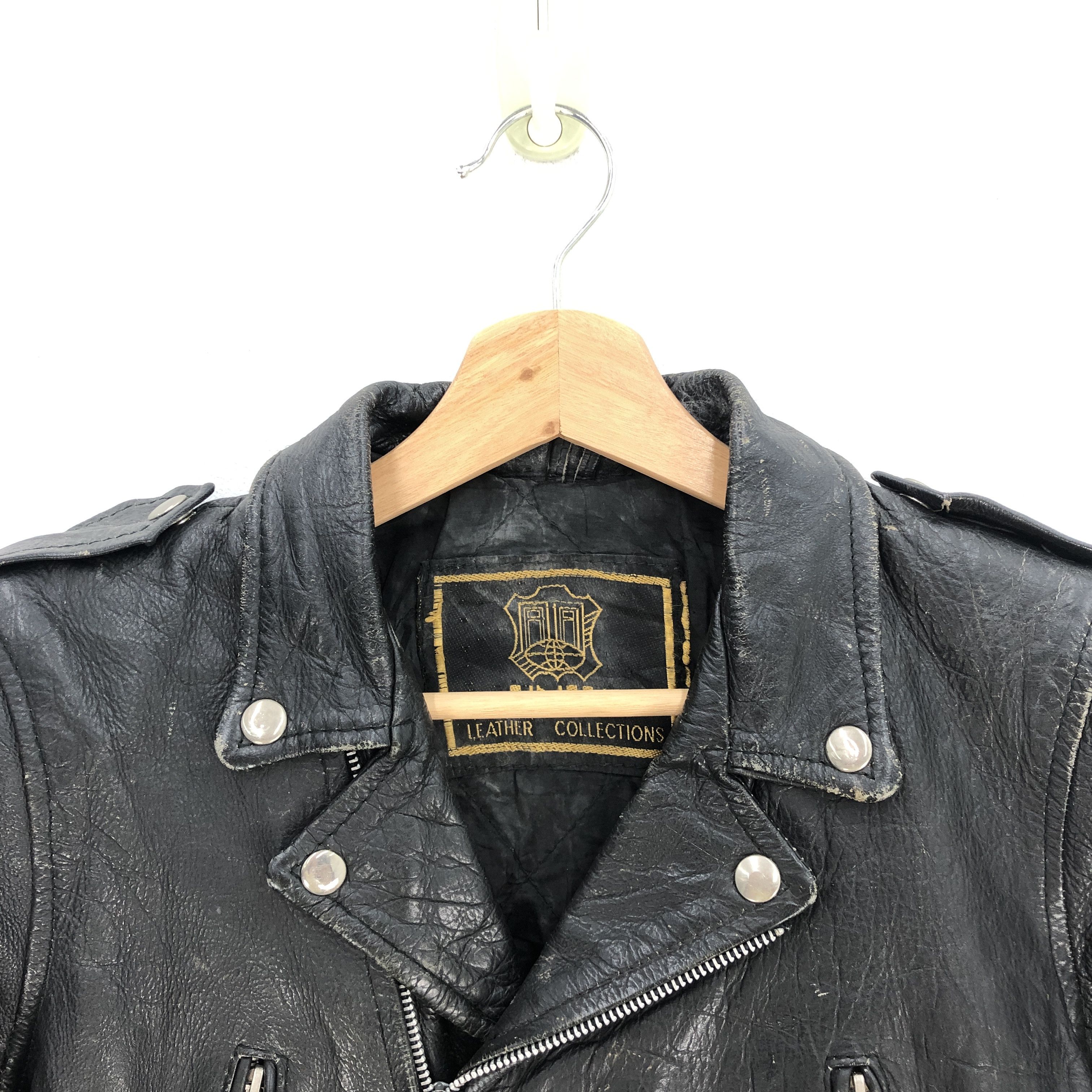 Leather Vintage Unik Genuine Leather Jackets Punk Leather Jacket Size XS / US 0-2 / IT 36-38 - 3 Thumbnail