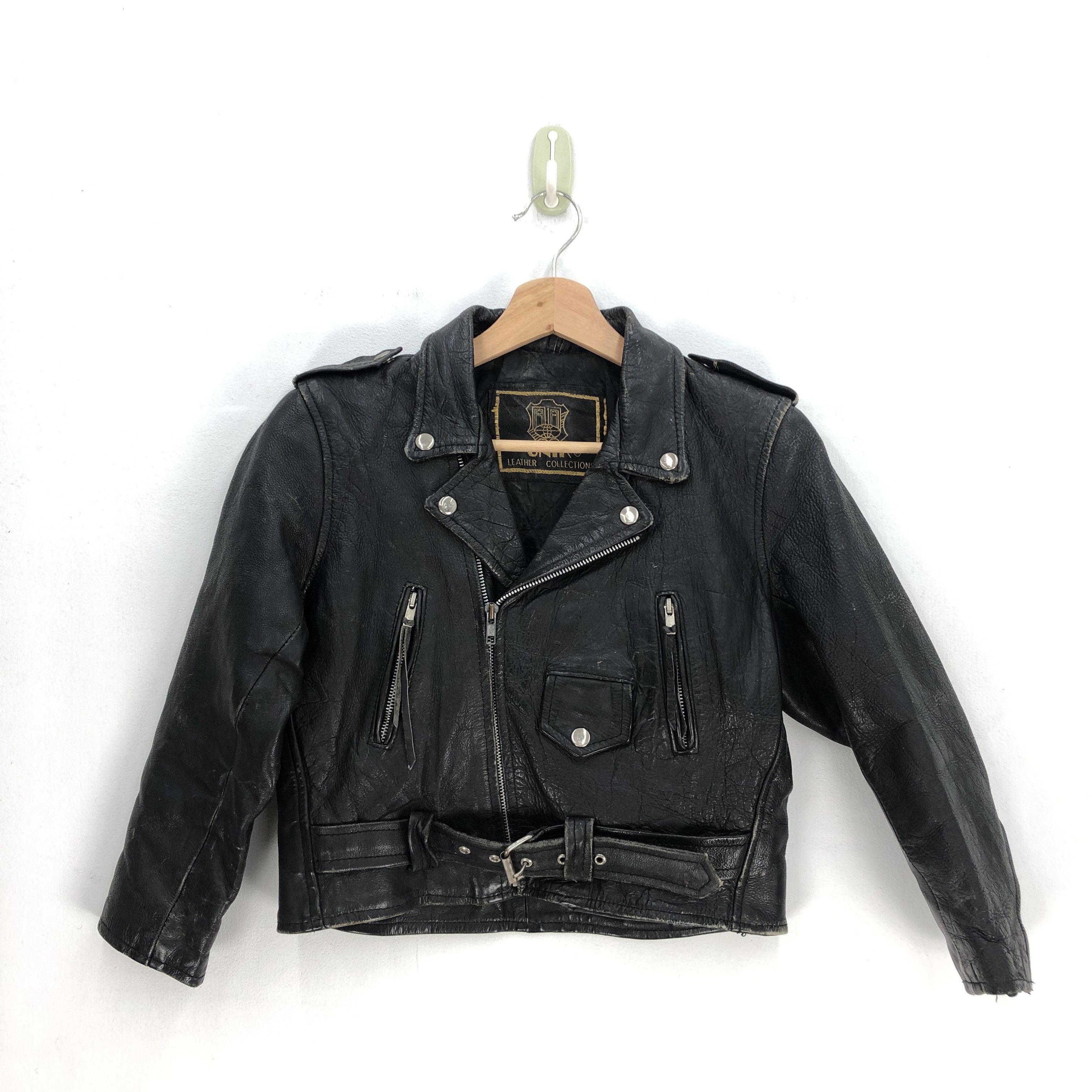 Leather Vintage Unik Genuine Leather Jackets Punk Leather Jacket Size XS / US 0-2 / IT 36-38 - 1 Thumbnail