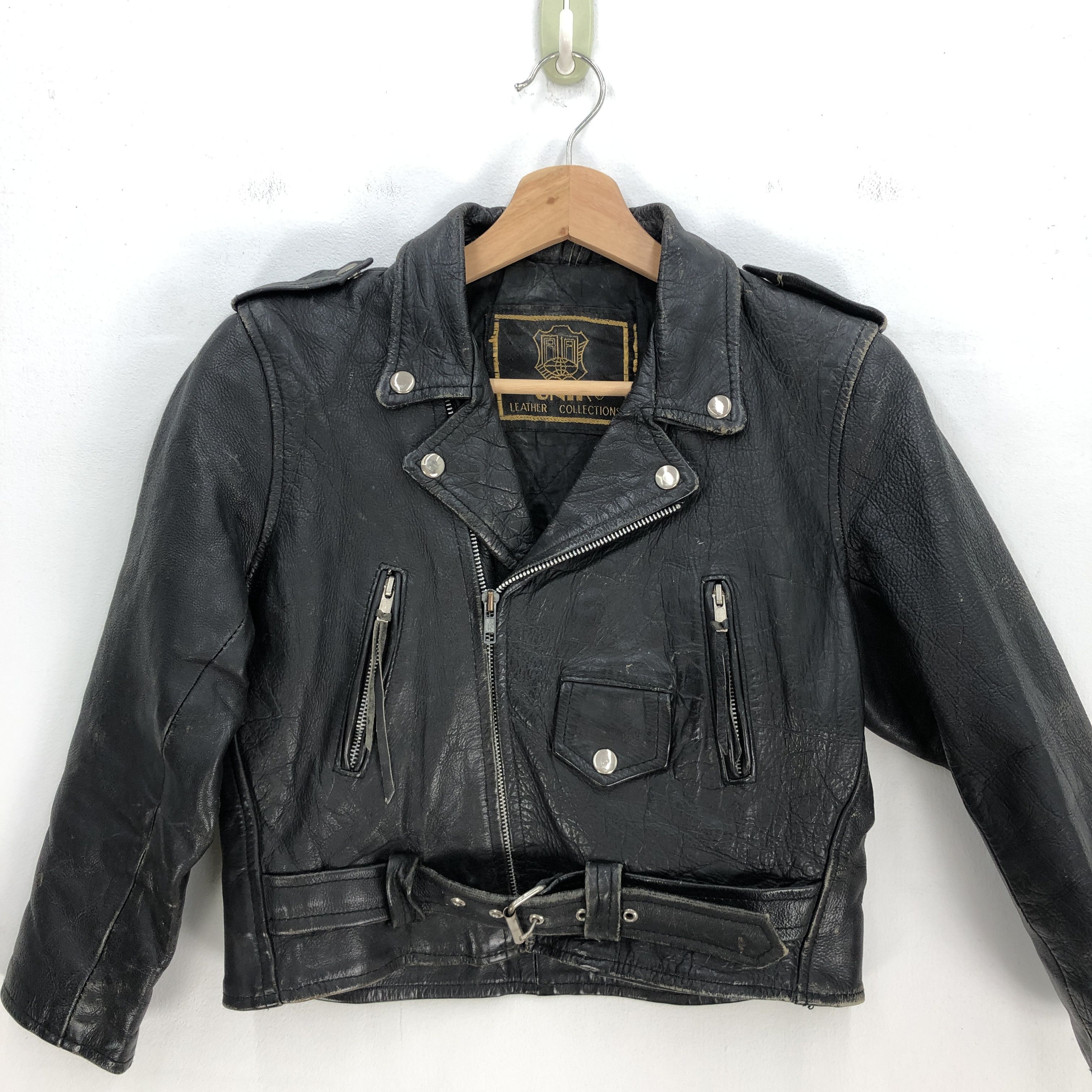 Leather Vintage Unik Genuine Leather Jackets Punk Leather Jacket Size XS / US 0-2 / IT 36-38 - 6 Thumbnail