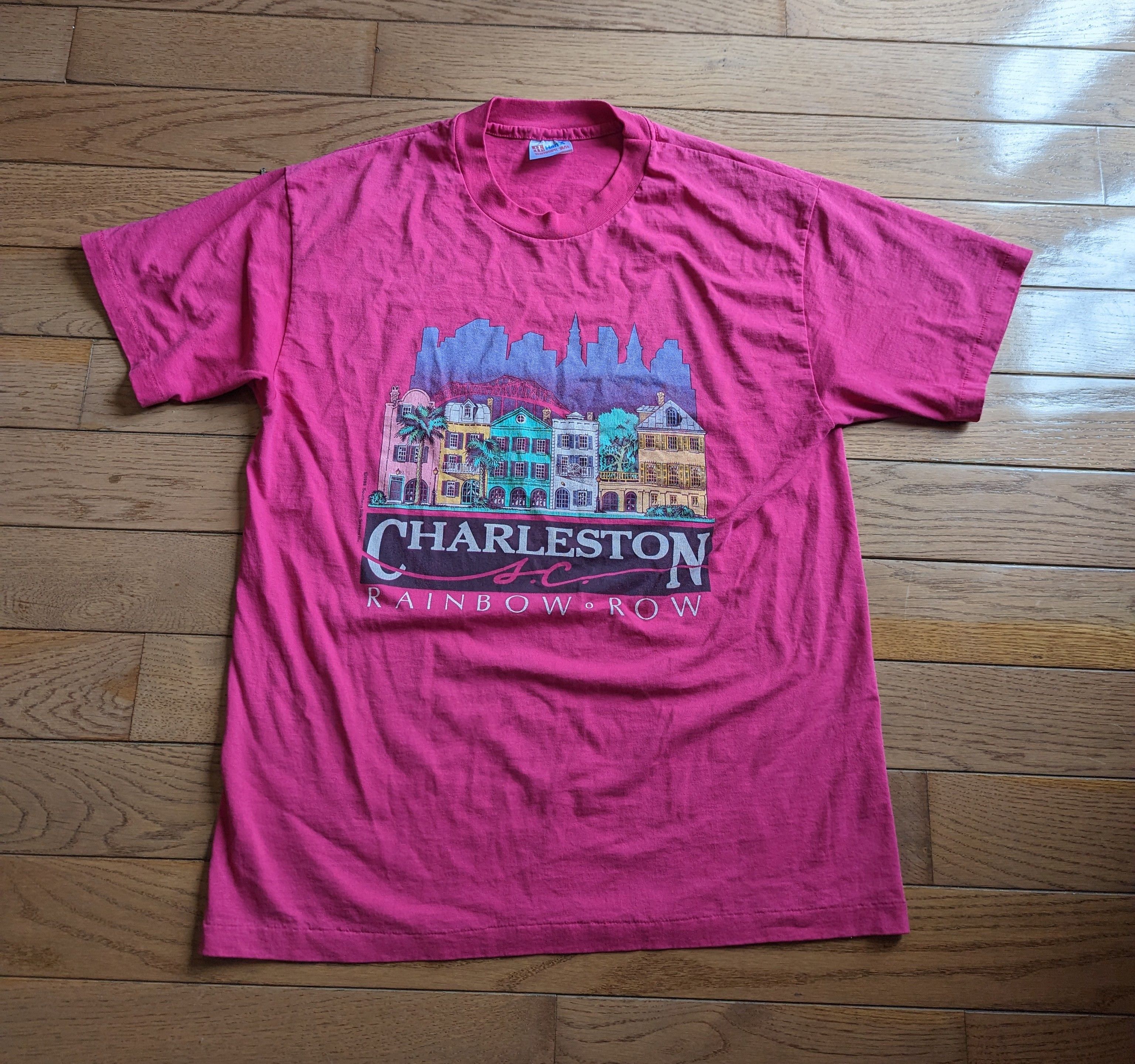 Hanes Vintage 1988 Hanes Charleston Rainbow Row Tee Size US L / EU 52-54 / 3 - 1 Thumbnail