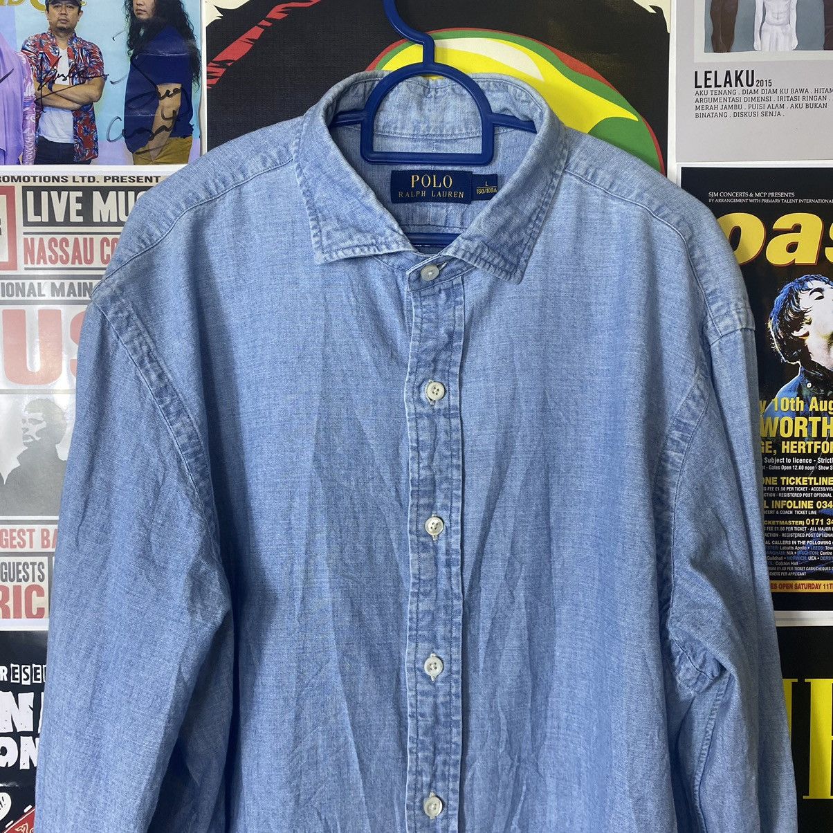 Ralph Lauren Vintage Polo Ralph Lauren Blue Washed Denim Style Shirt Size US L / EU 52-54 / 3 - 3 Thumbnail
