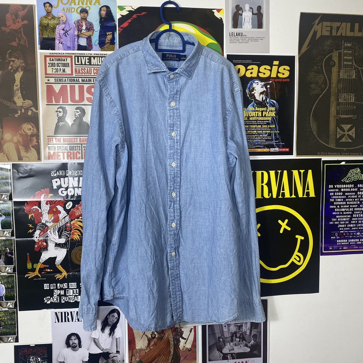 Ralph Lauren Vintage Polo Ralph Lauren Blue Washed Denim Style Shirt Size US L / EU 52-54 / 3 - 1 Thumbnail