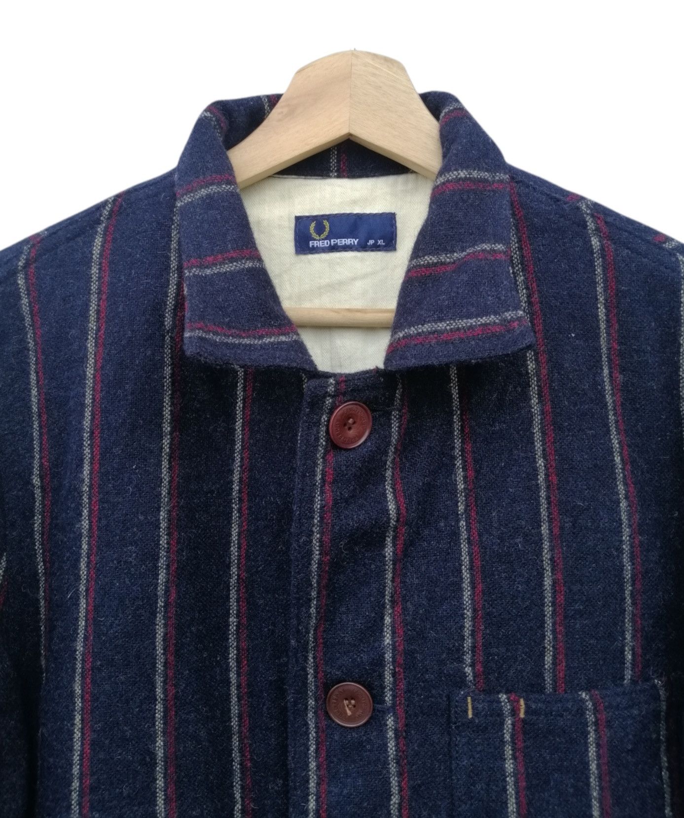 Fred Perry FRED PERRY Japan Wool Fabric Striped Pattern Jacket Size US M / EU 48-50 / 2 - 8 Thumbnail