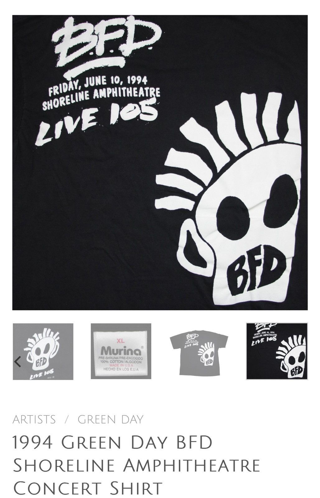 Band Tees RARE 90s BFD SHORELINE AMPHITHEATRE CONCERT SHIRT ‼️🔥🔥 Size US L / EU 52-54 / 3 - 7 Thumbnail