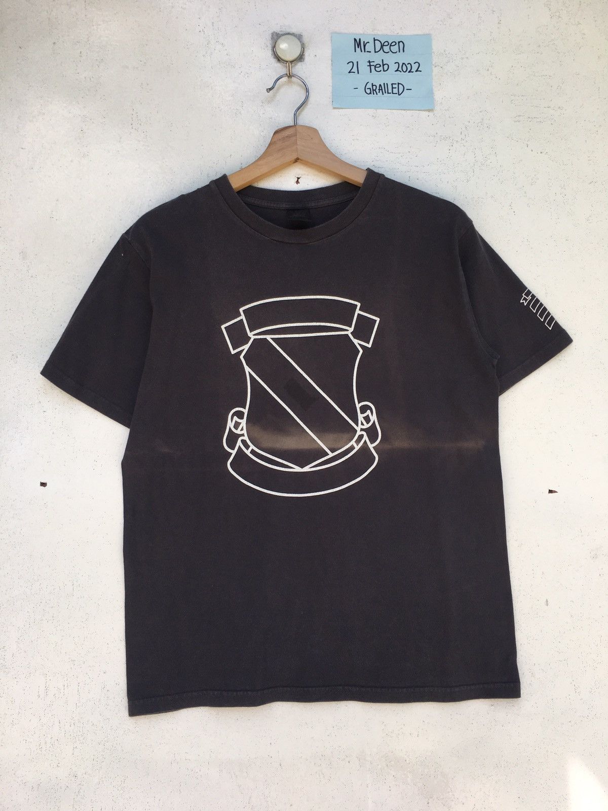 image of Number N Ine x Takahiromiyashita The Soloist Vintage Number (N)Ine Distressed Shield T Shirt in Bro