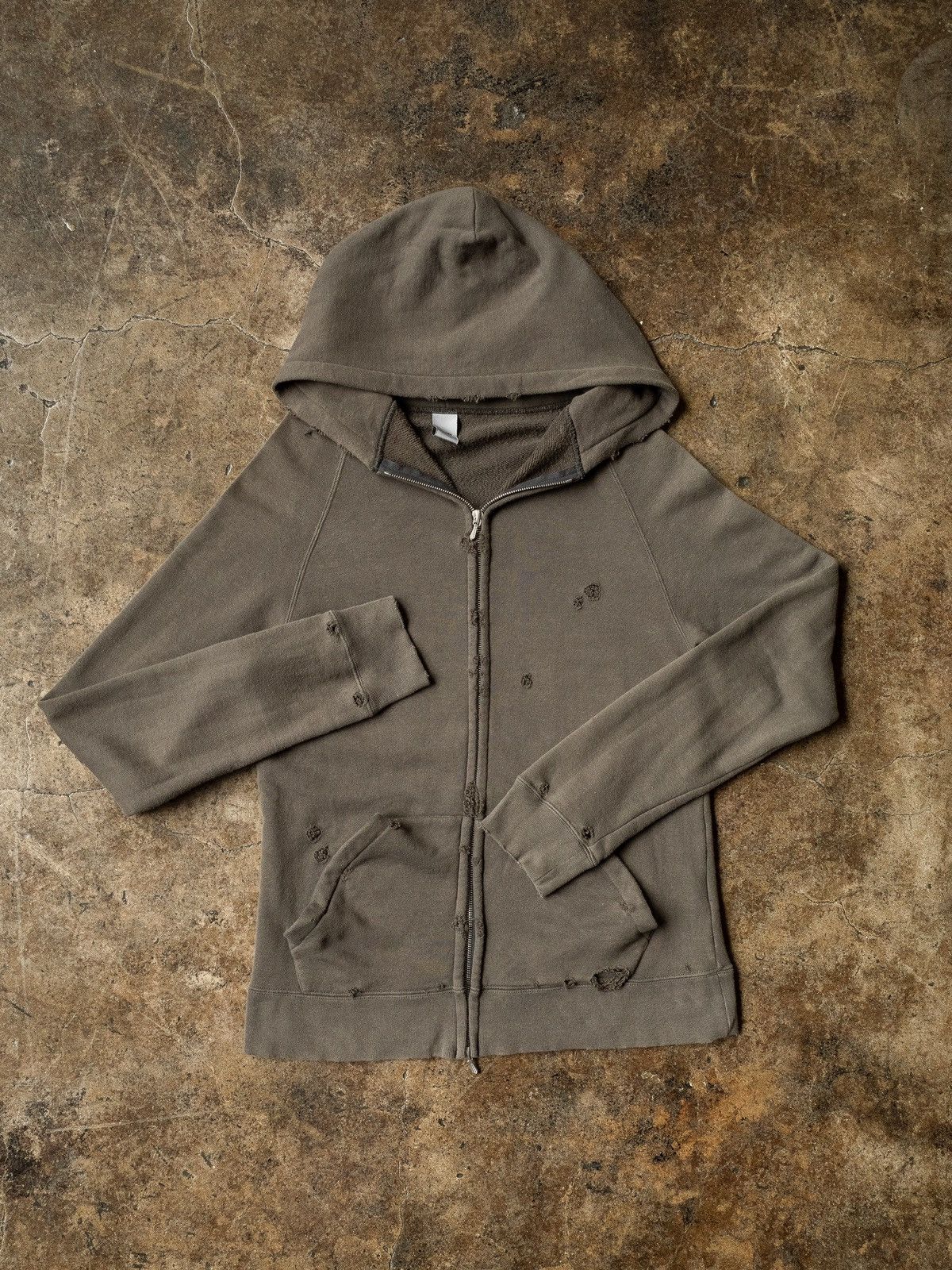 Pledge Pledge Faded & Damaged Raglan Zip Up Hoodie Grailed