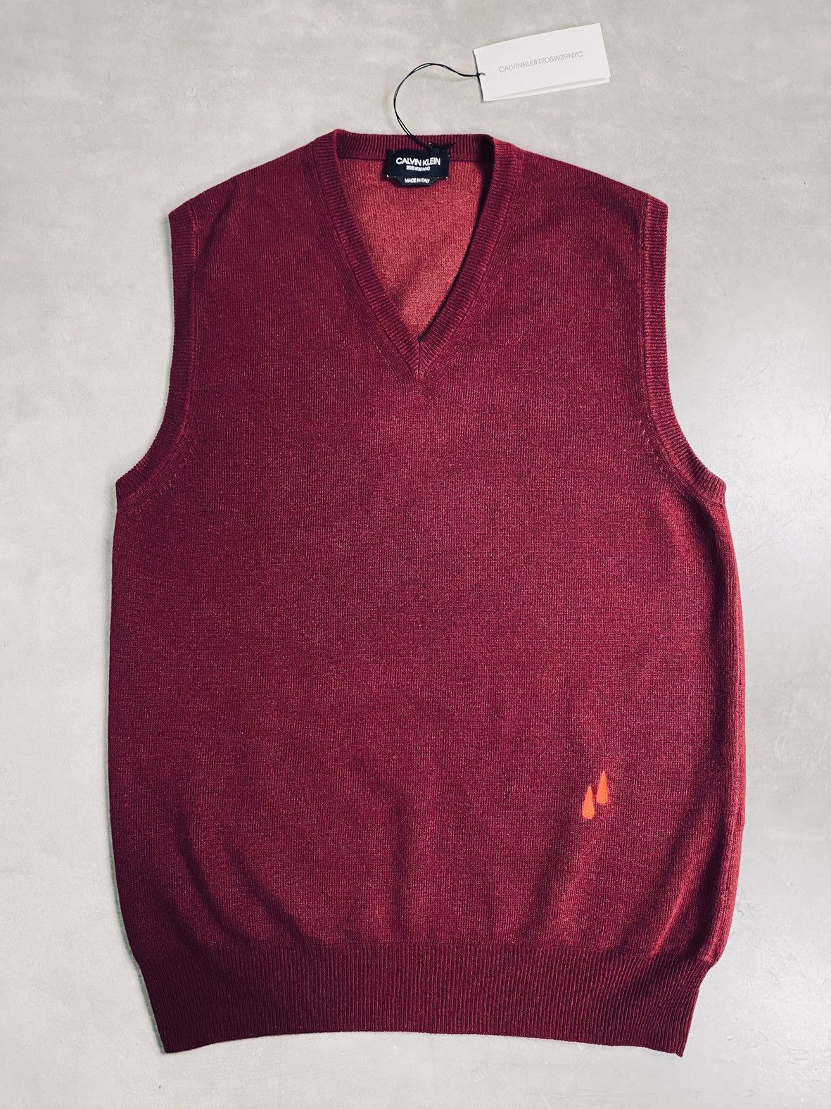 image of Calvin Klein 205W39Nyc x Raf Simons V-Neck Sleeveless in Bordeaux, Men's (Size Large)