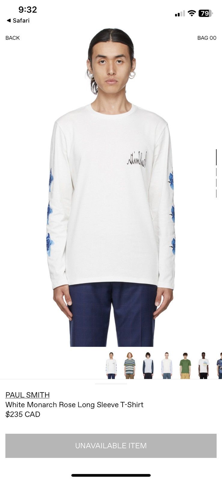 Paul Smith Paul Smith White Monarch Rose Long Sleeve T-Shirt Size US S / EU 44-46 / 1 - 8 Thumbnail