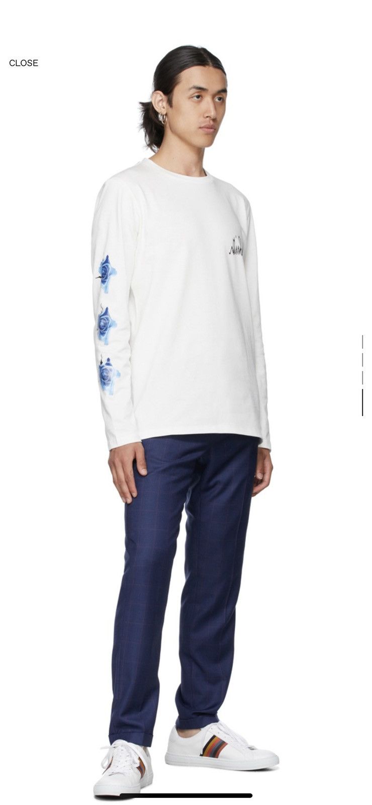 Paul Smith Paul Smith White Monarch Rose Long Sleeve T-Shirt Size US S / EU 44-46 / 1 - 11 Thumbnail