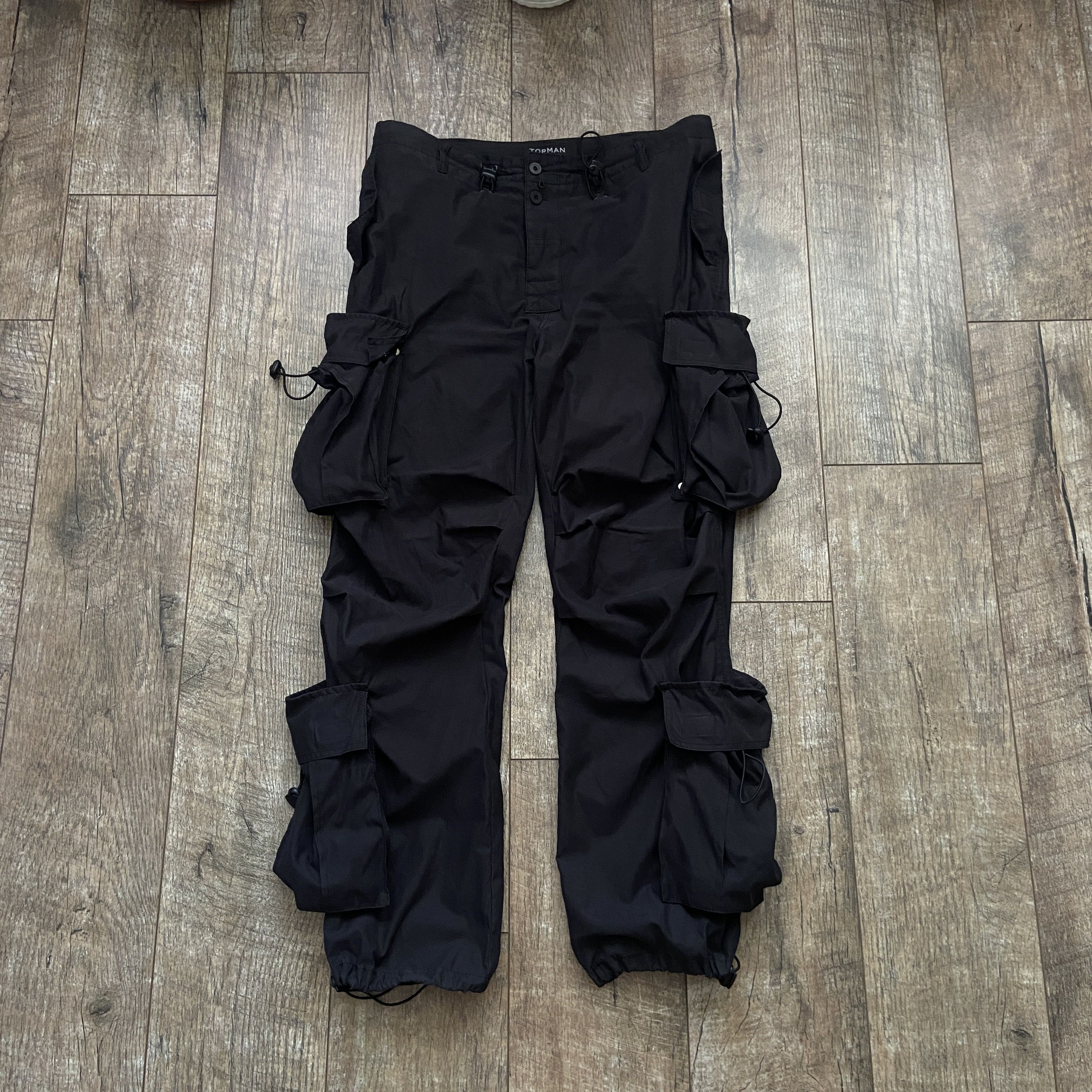 Vintage Topman Multi Pocket Utility Bondage Parachute Pants Size US 36 / EU 52 - 1 Thumbnail