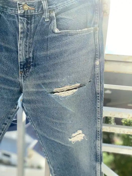 Jean × Vintage × Wrangler OFFER🔥Vintage Distressed Denim Wrangler Faded Blue Jeans Size US 34 / EU 50 - 3 Thumbnail