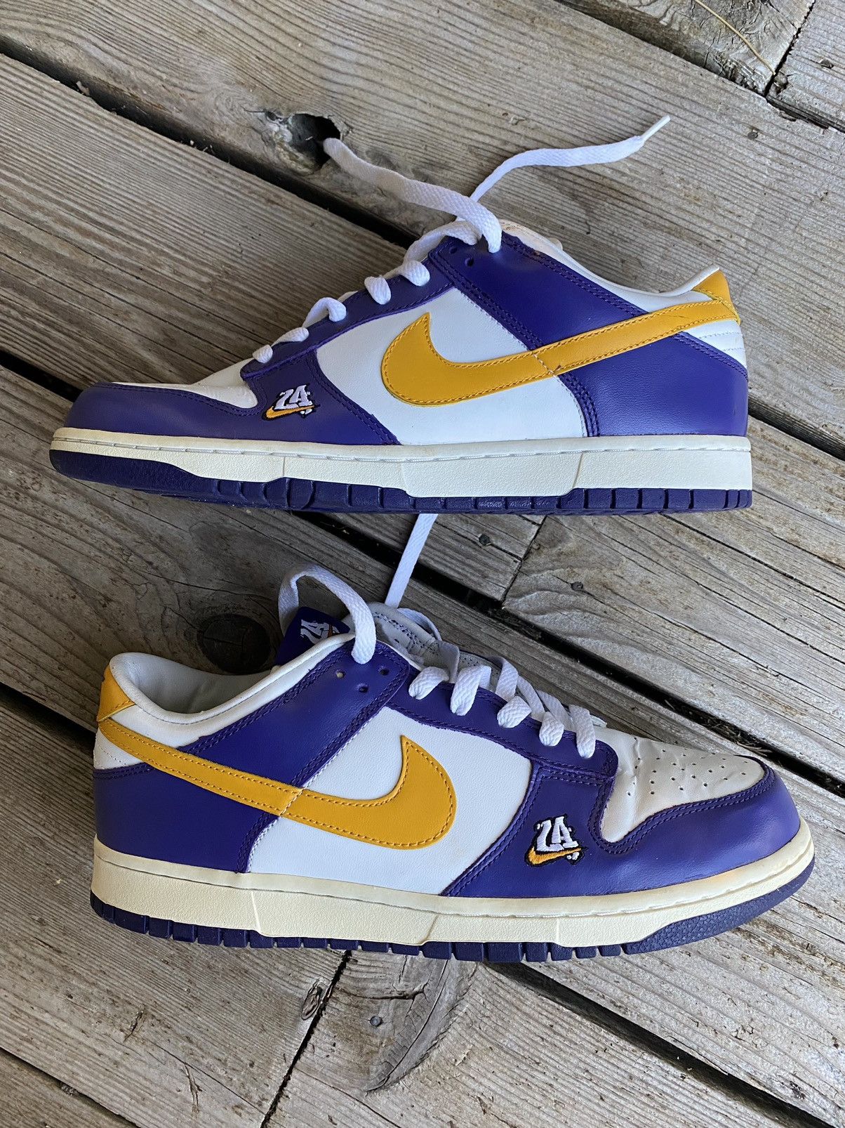 Nike Vintage Y2K Nike Dunk Low NBA LA Lakers Sneakers Size US 10 / EU 43 - 3 Thumbnail