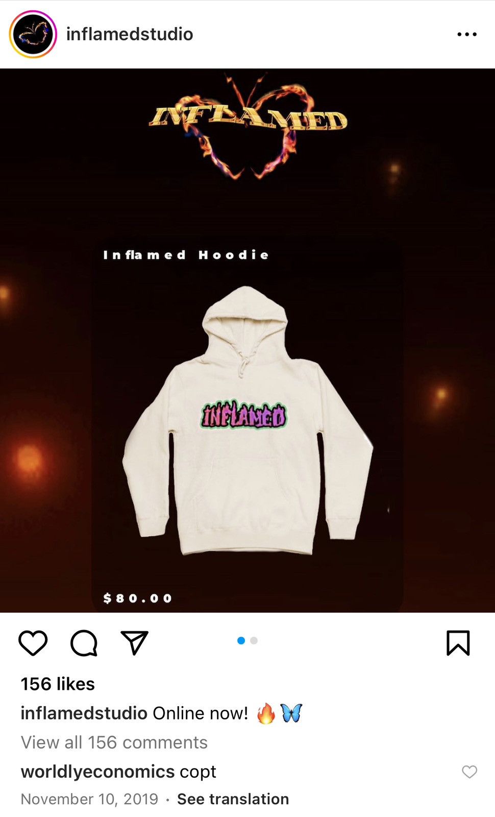 Marino Infantry inflamed studios watermelon butterfly hoodie sweatshirt Size US L / EU 52-54 / 3 - 8 Thumbnail