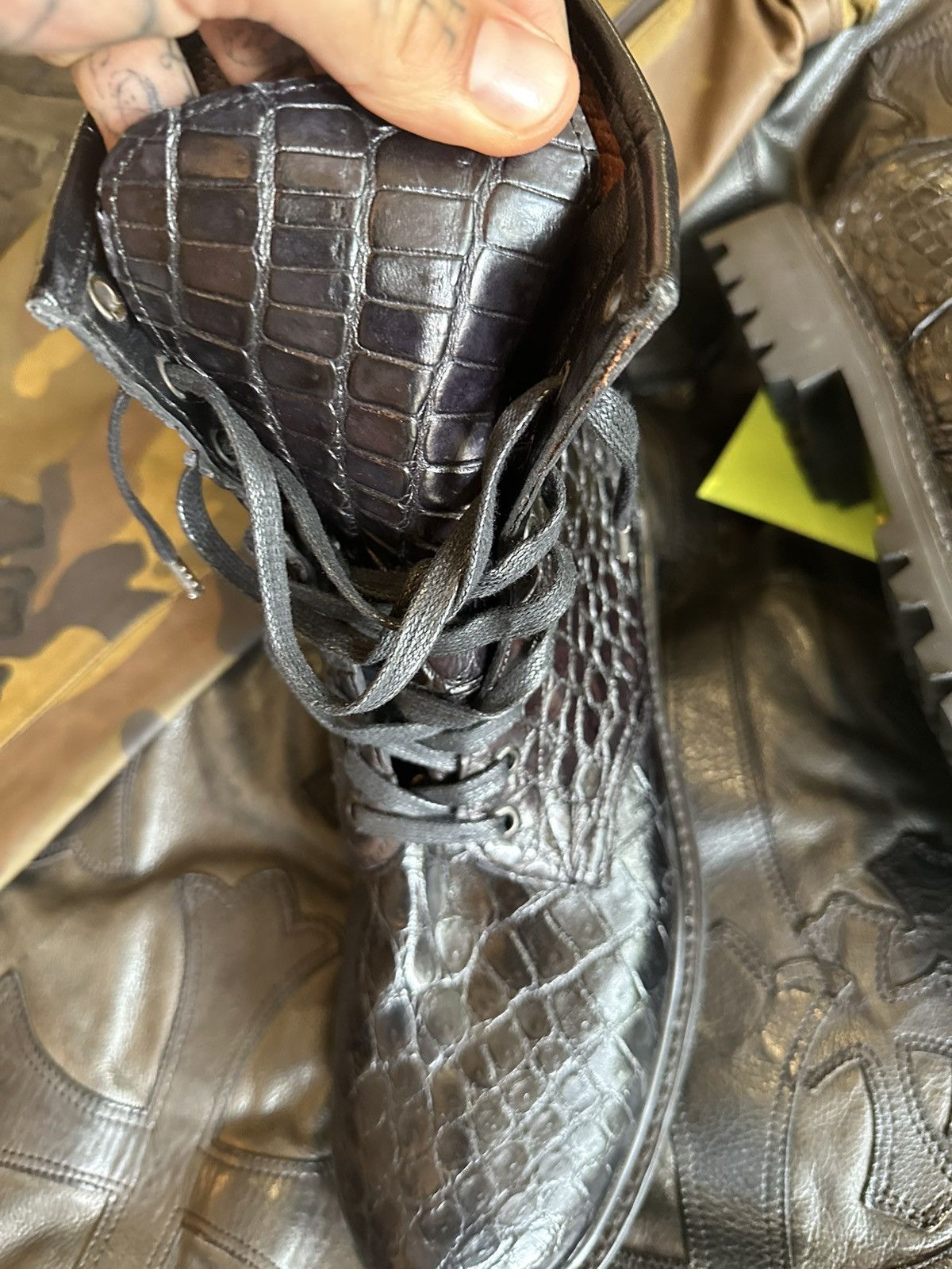 Enfants Riches Deprimes ERD 1/1 Alligator Crocodile Leather RUNWAY BOOTS Size US 11.5 / EU 44-45 - 10 Thumbnail