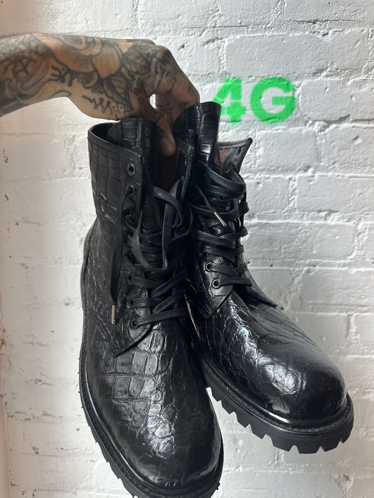 Enfants Riches Deprimes ERD 1/1 Alligator Crocodile Leather RUNWAY BOOTS Size US 11.5 / EU 44-45 - 2 Thumbnail