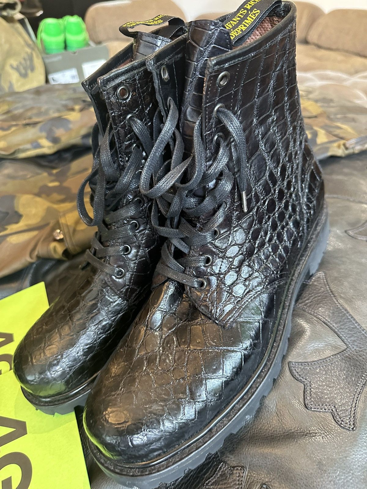 Enfants Riches Deprimes ERD 1/1 Alligator Crocodile Leather RUNWAY BOOTS Size US 11.5 / EU 44-45 - 7 Thumbnail