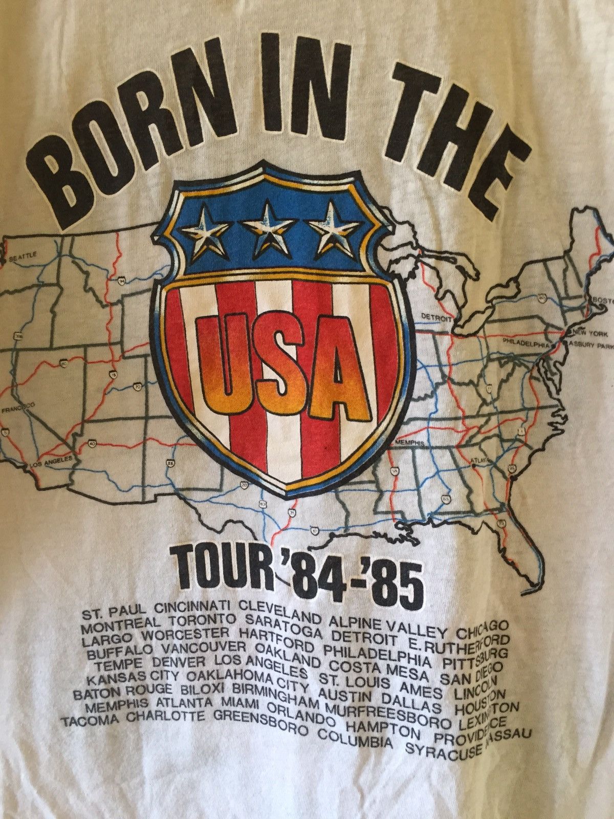 Band Tees Vintage 80's Bruce Springteen Band Tour Tee Tshirt Size US L / EU 52-54 / 3 - 4 Thumbnail