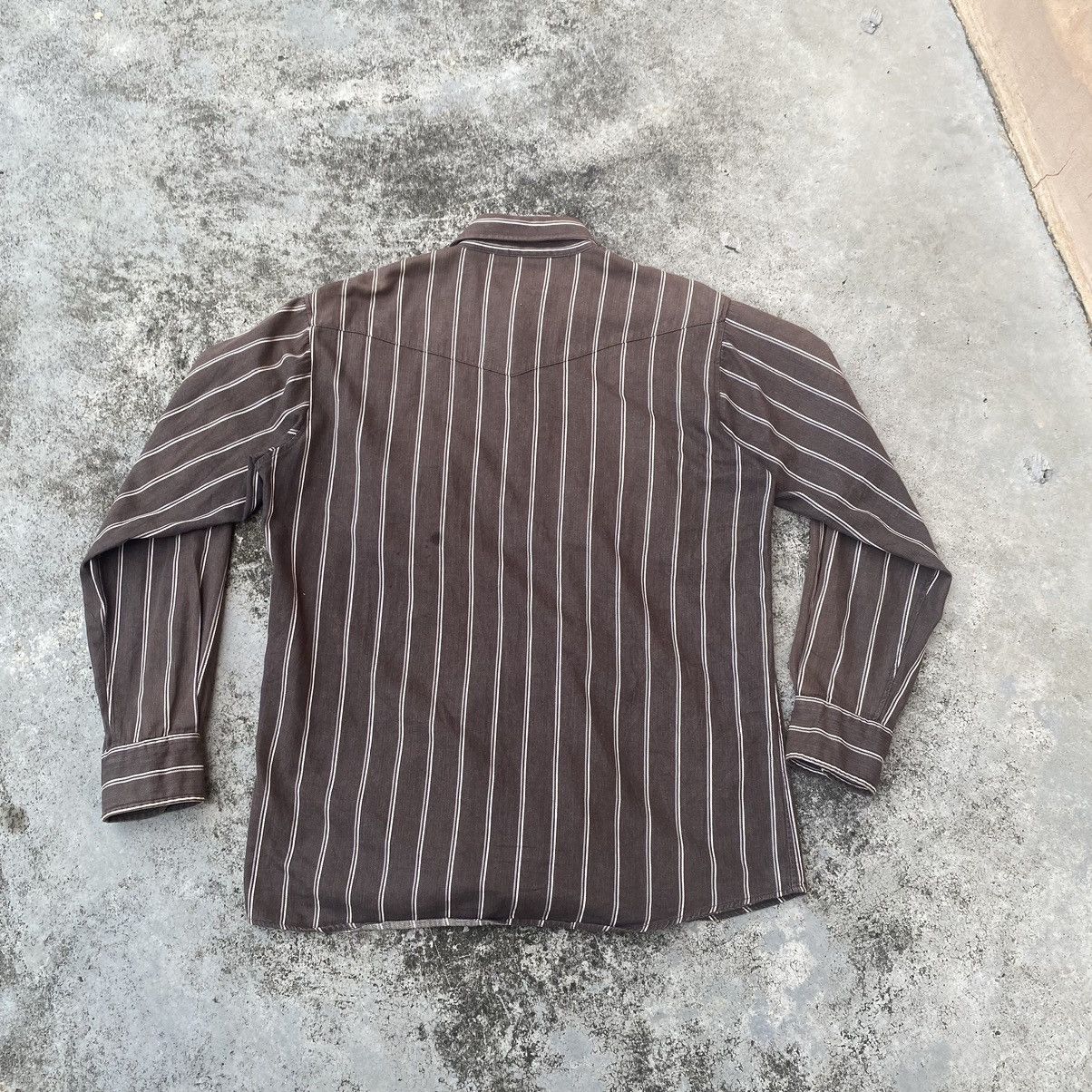 Flannel × Japanese Brand × Vintage Vintage Japanese Stripes Chembrey Button Up Flannel Size US L / EU 52-54 / 3 - 2 Thumbnail