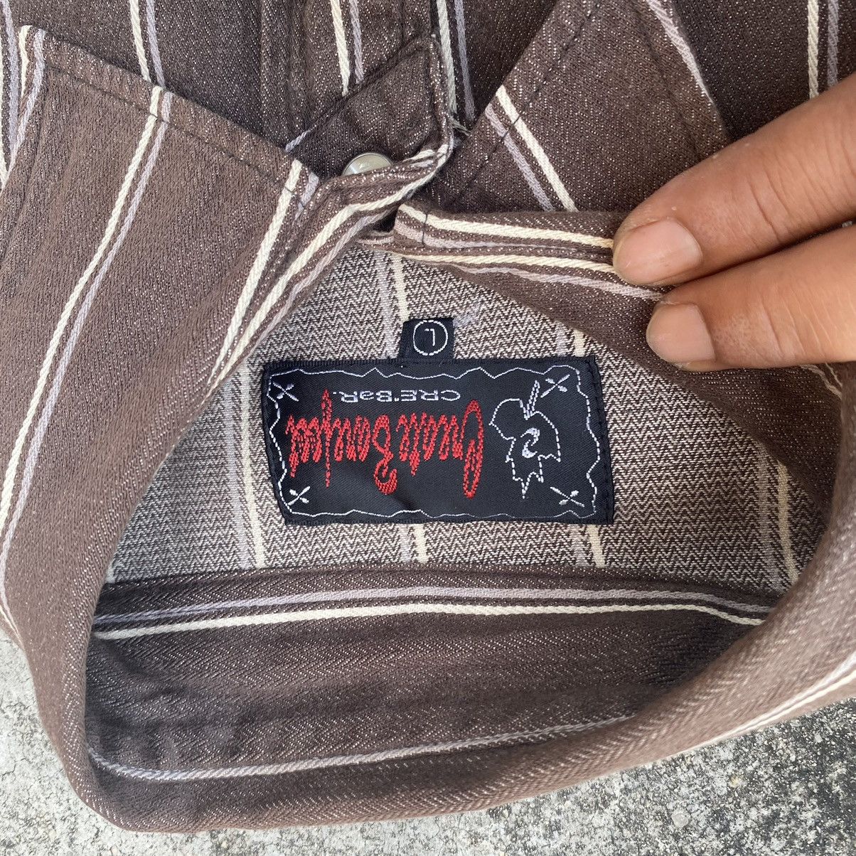 Flannel × Japanese Brand × Vintage Vintage Japanese Stripes Chembrey Button Up Flannel Size US L / EU 52-54 / 3 - 9 Thumbnail