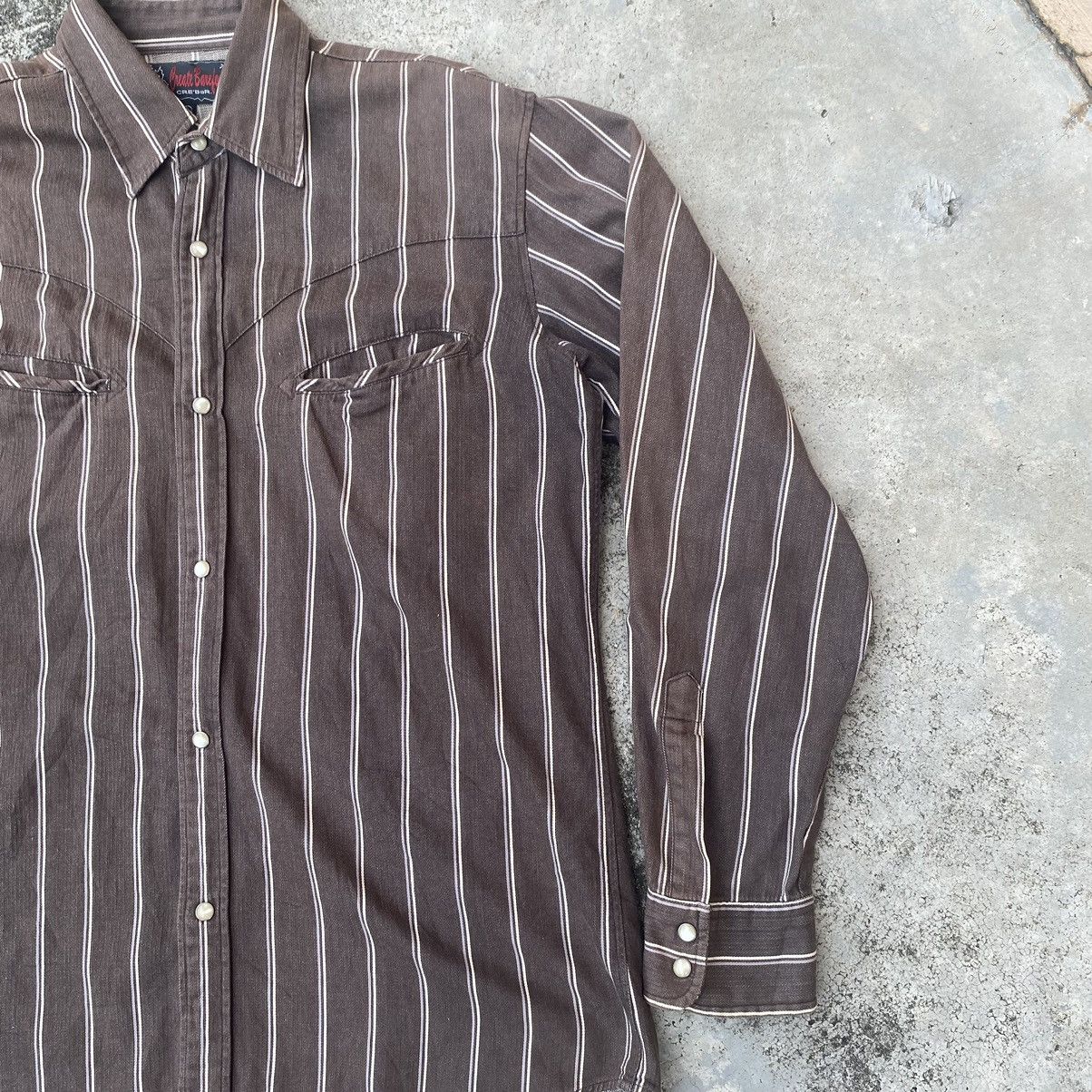 Flannel × Japanese Brand × Vintage Vintage Japanese Stripes Chembrey Button Up Flannel Size US L / EU 52-54 / 3 - 4 Thumbnail