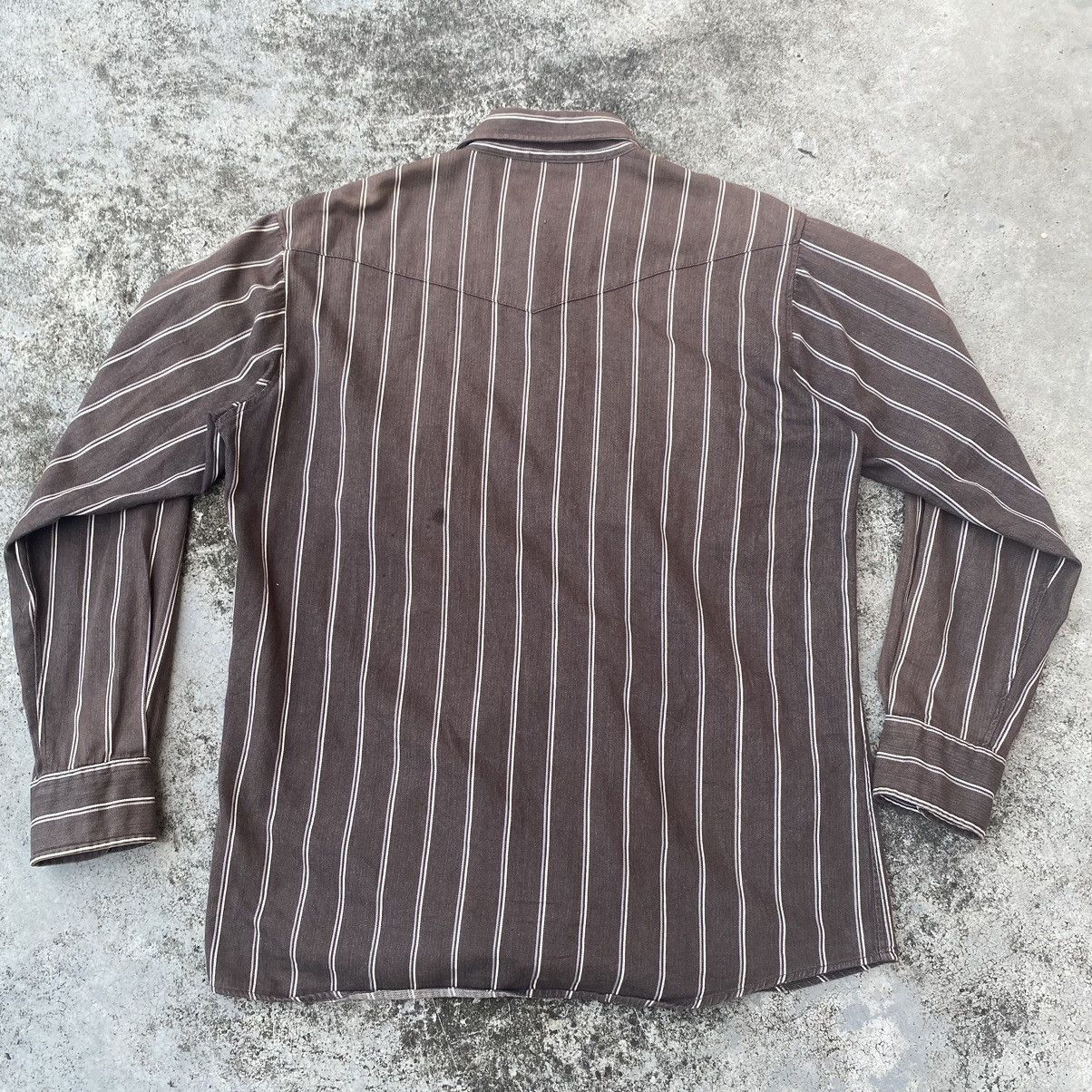 Flannel × Japanese Brand × Vintage Vintage Japanese Stripes Chembrey Button Up Flannel Size US L / EU 52-54 / 3 - 6 Thumbnail