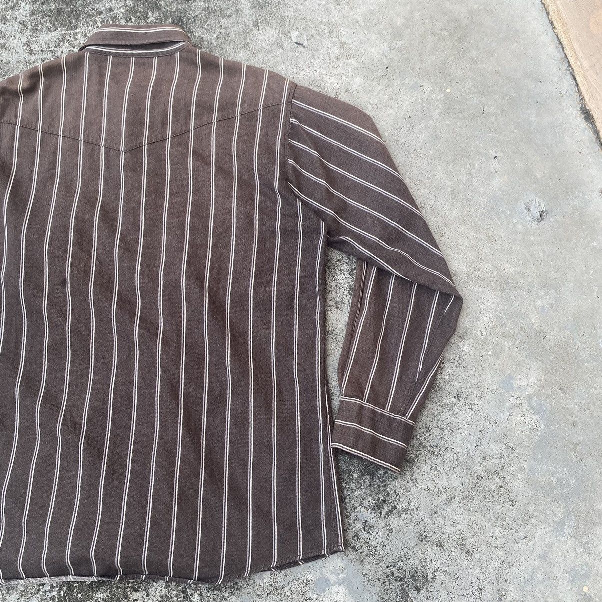Flannel × Japanese Brand × Vintage Vintage Japanese Stripes Chembrey Button Up Flannel Size US L / EU 52-54 / 3 - 8 Thumbnail