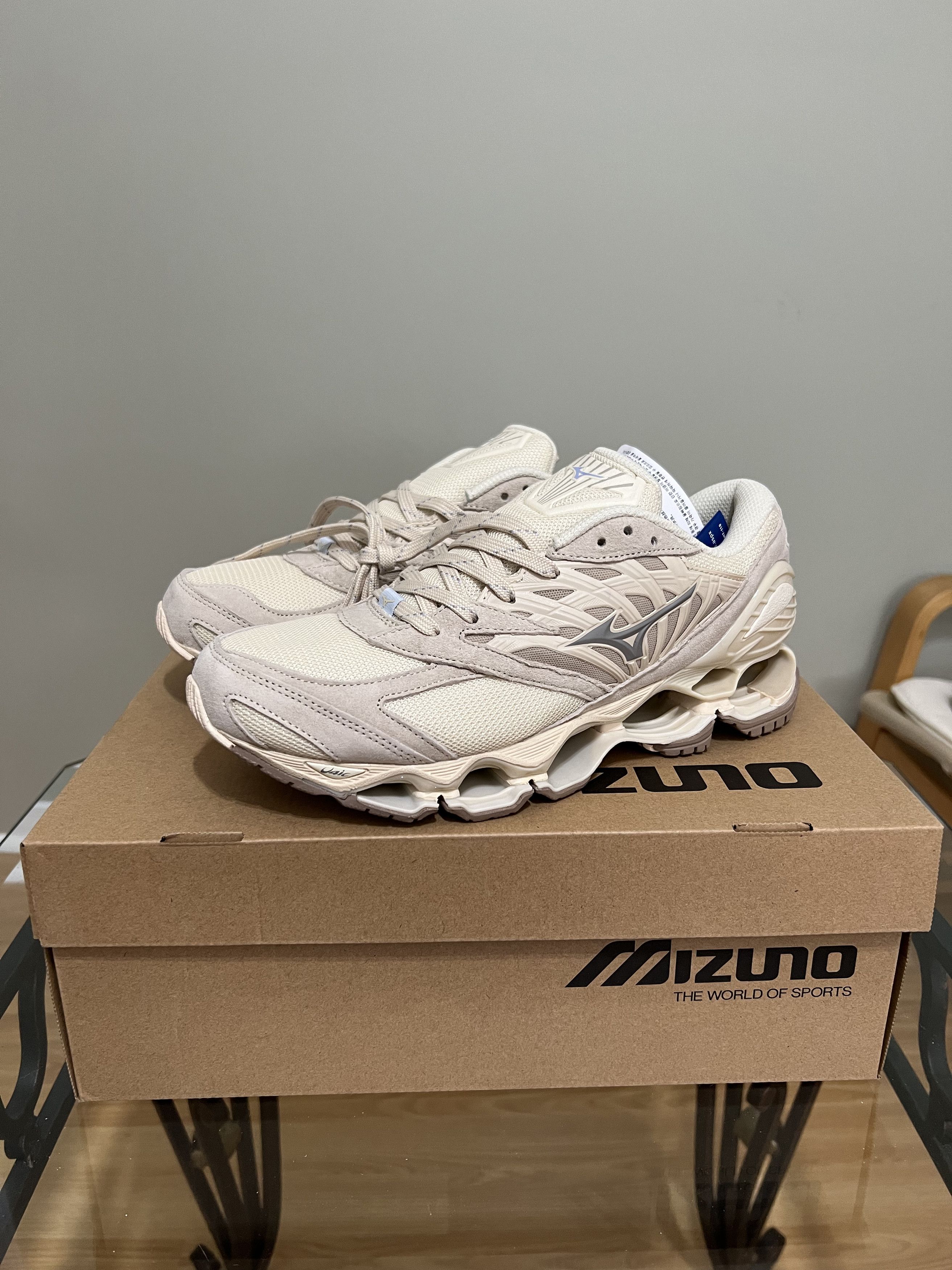 image of Mizuno Wave Prophecy Long sleeve Shoes in Cbrulee/Opalgray/Heather, Men's (Size 8.5)