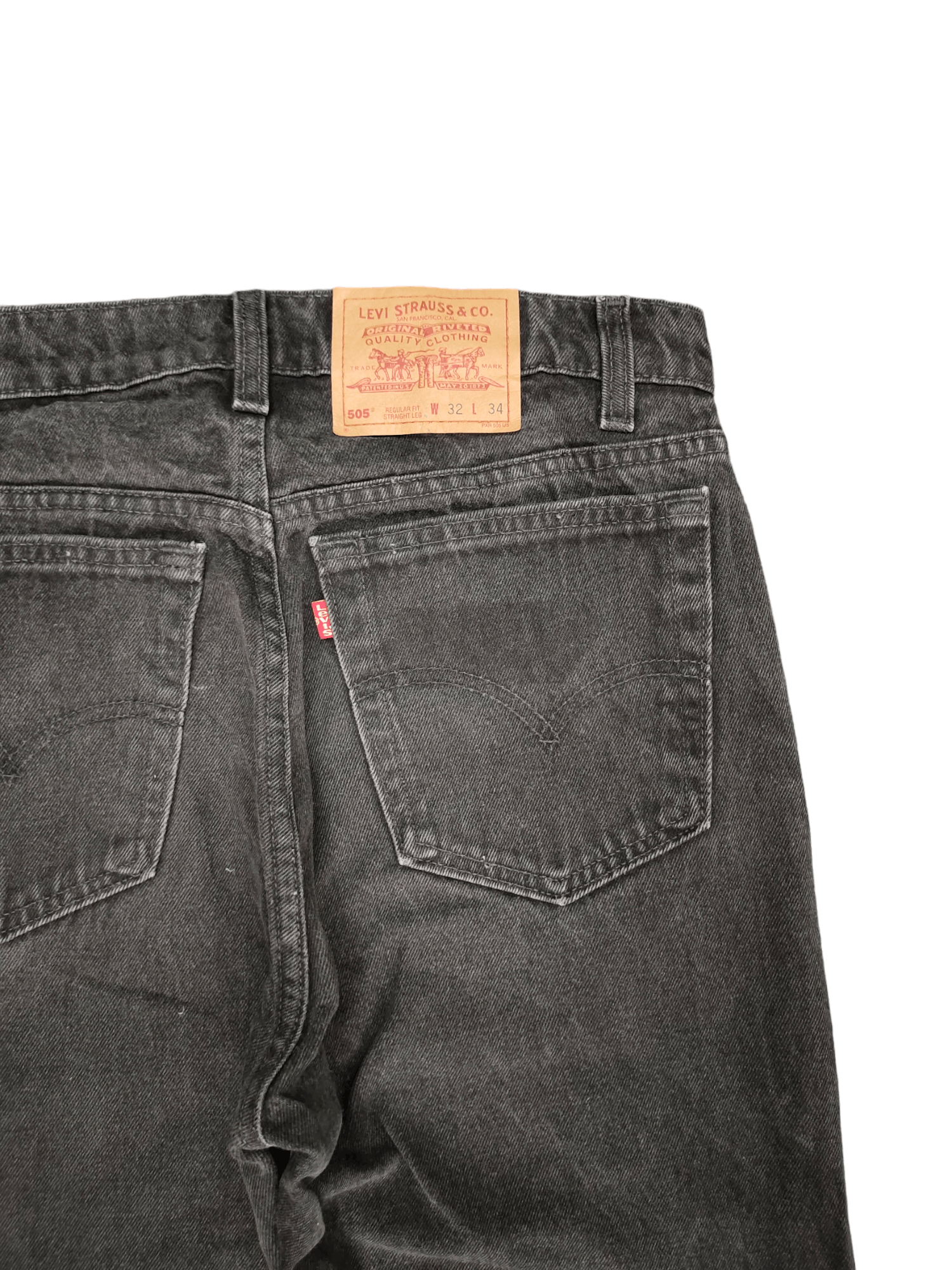 Levi's Vintage Levis 505 Super Black Jeans Regular Fit Straight Leg Size US 31 - 10 Thumbnail
