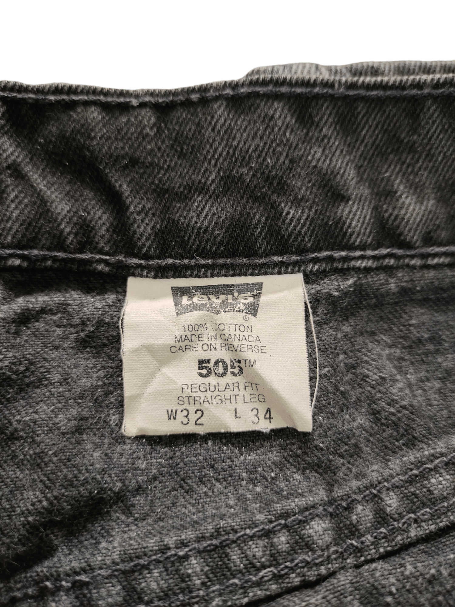 Levi's Vintage Levis 505 Super Black Jeans Regular Fit Straight Leg Size US 31 - 16 Thumbnail