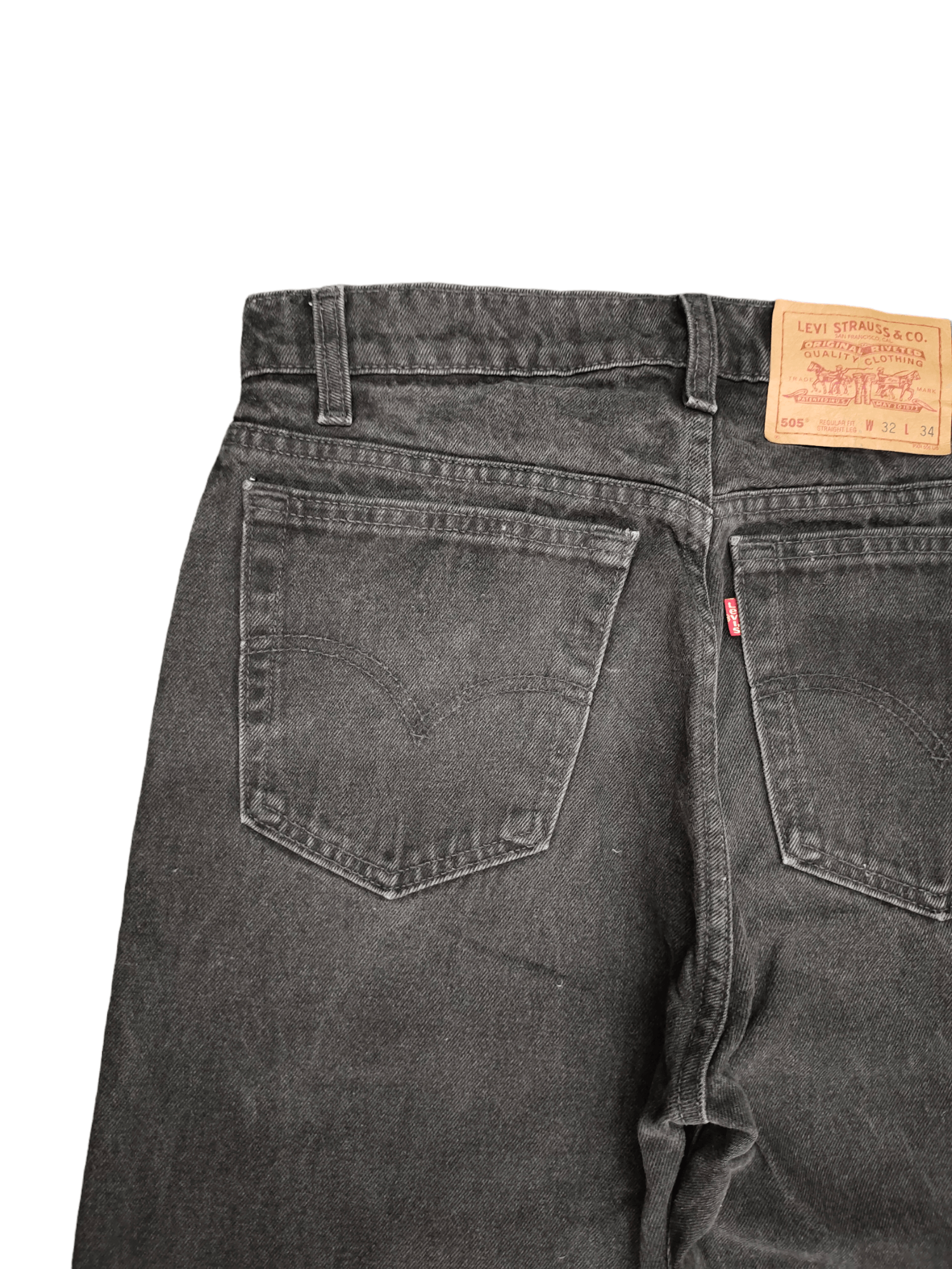 Levi's Vintage Levis 505 Super Black Jeans Regular Fit Straight Leg Size US 31 - 11 Thumbnail