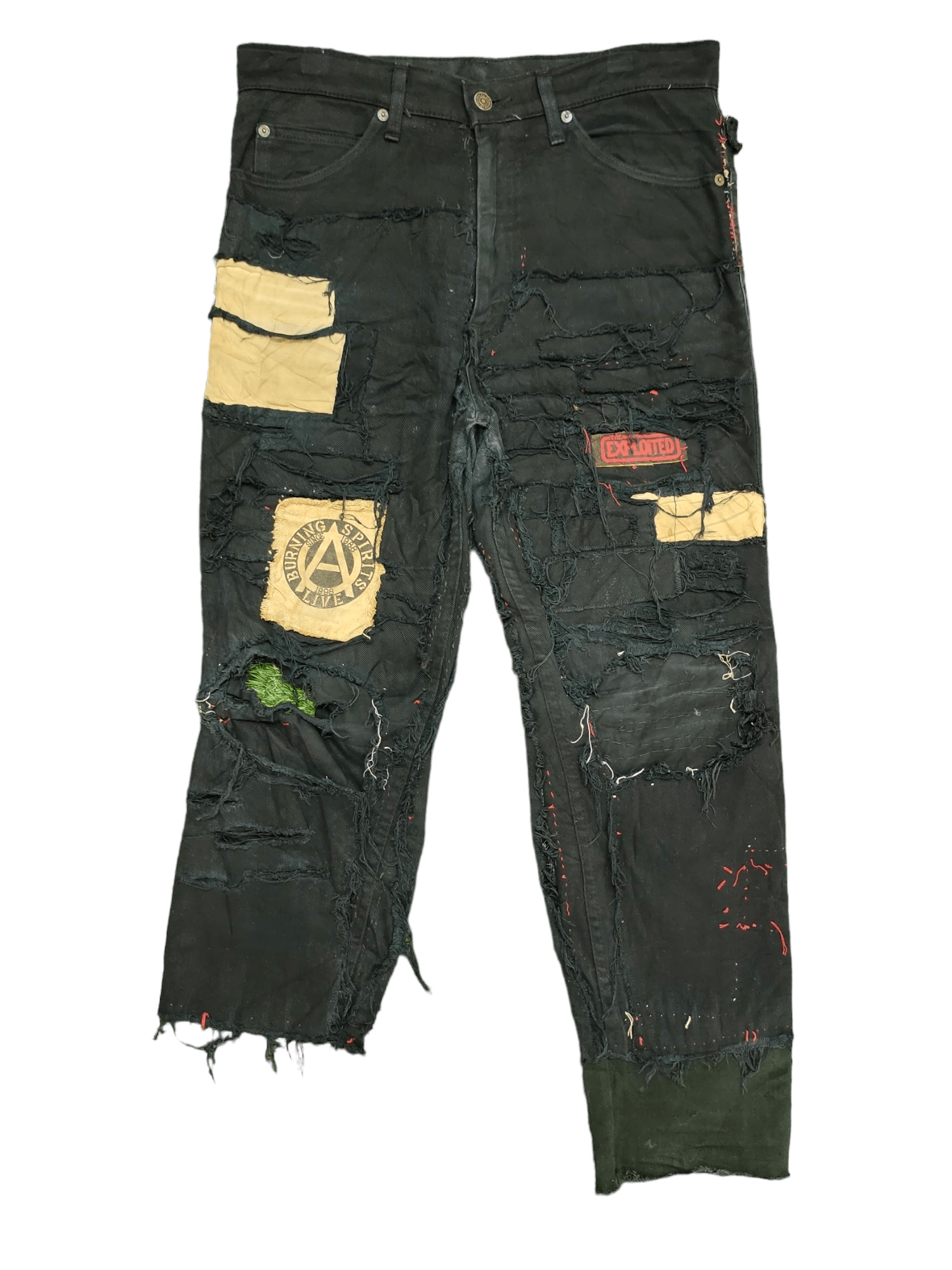 Hysteric Glamour × Undercover Vintage Levis 606 Patchwork Punk Destroy Art & Craft Jeans Size US 33 - 1 Thumbnail