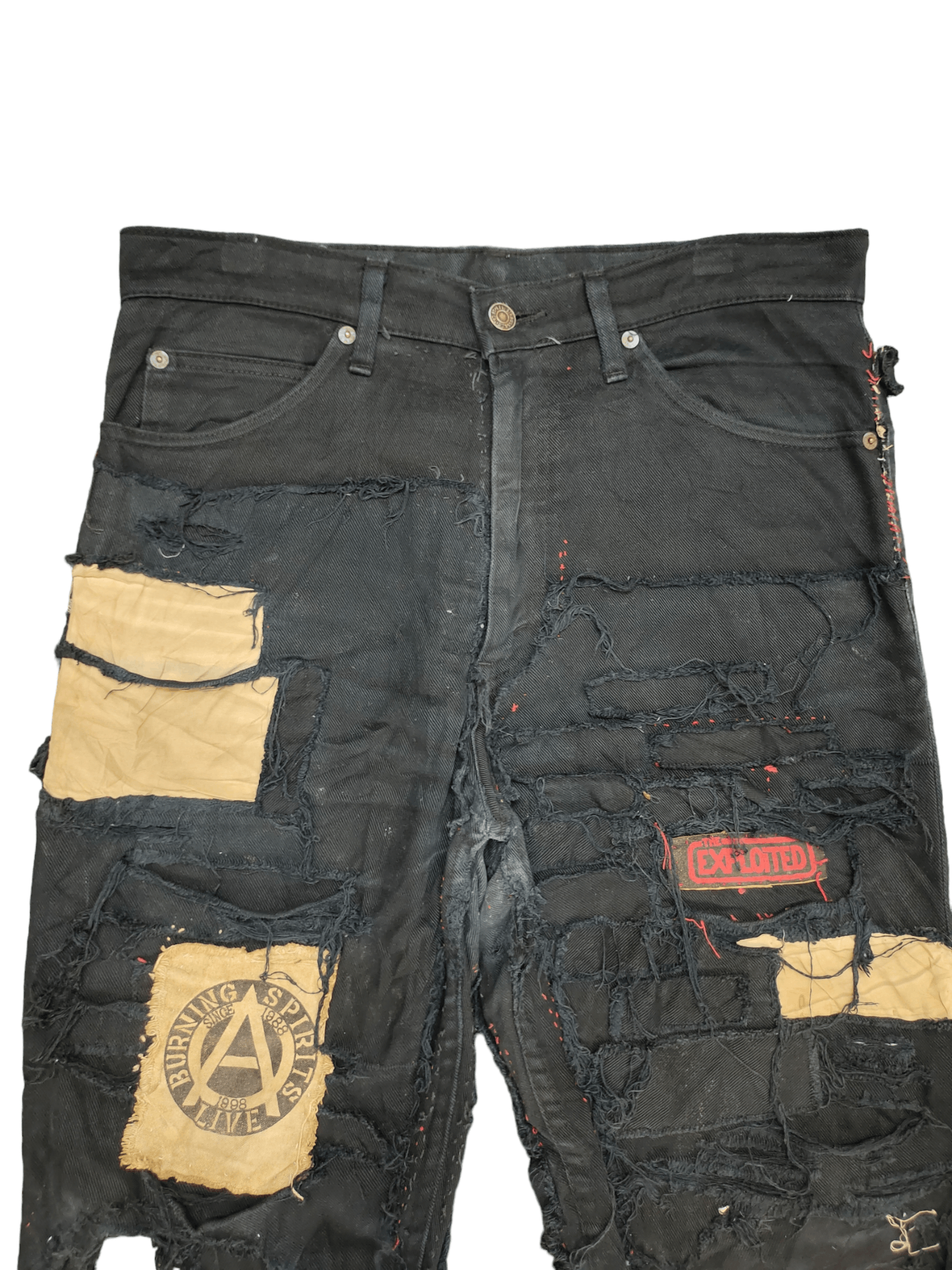 Hysteric Glamour × Undercover Vintage Levis 606 Patchwork Punk Destroy Art & Craft Jeans Size US 33 - 2 Thumbnail