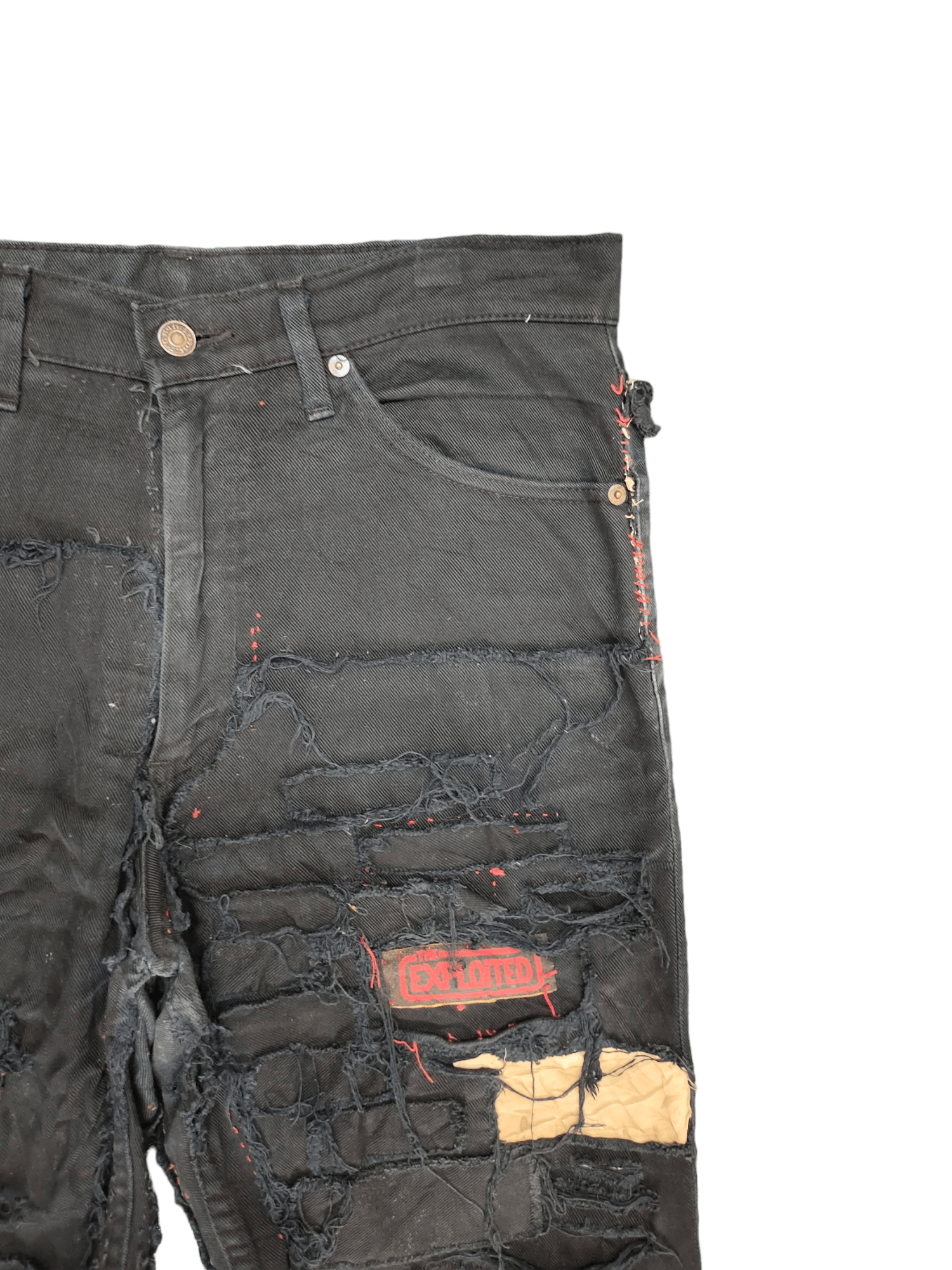 Hysteric Glamour × Undercover Vintage Levis 606 Patchwork Punk Destroy Art & Craft Jeans Size US 33 - 3 Thumbnail