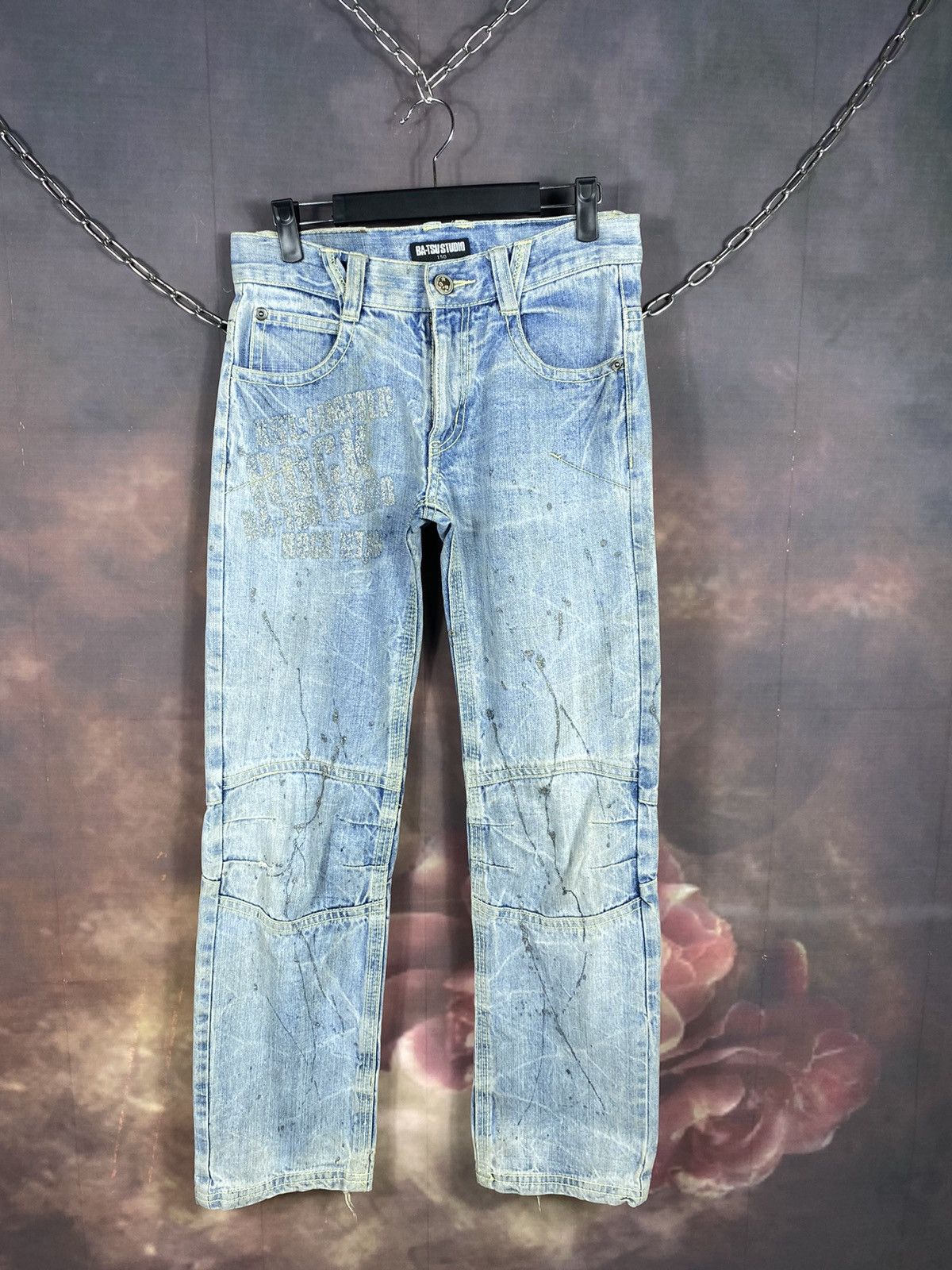 If Six Was Nine × Japanese Brand × Vintage Vintage Ba-Tsu Studio Splatter Distressed Biker Jeans Size US 29 - 1 Thumbnail